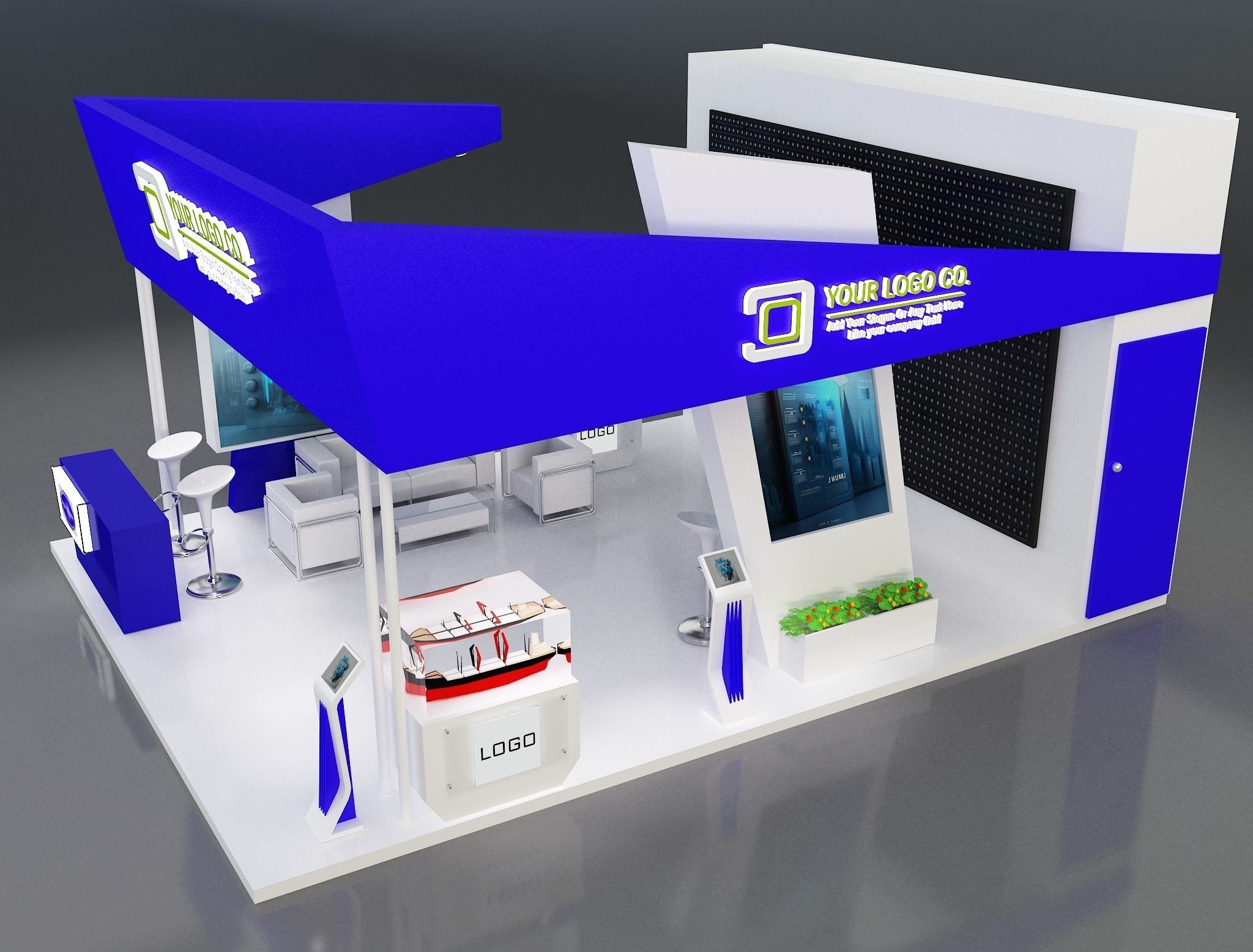 Booth Exhibition Stand a261 3D model_4