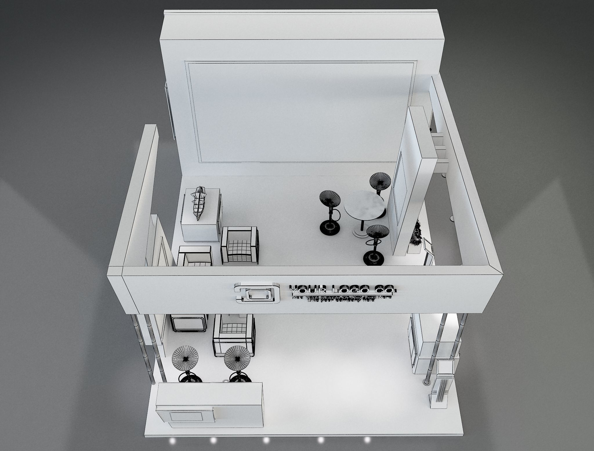 Booth Exhibition Stand a261 3D model_7
