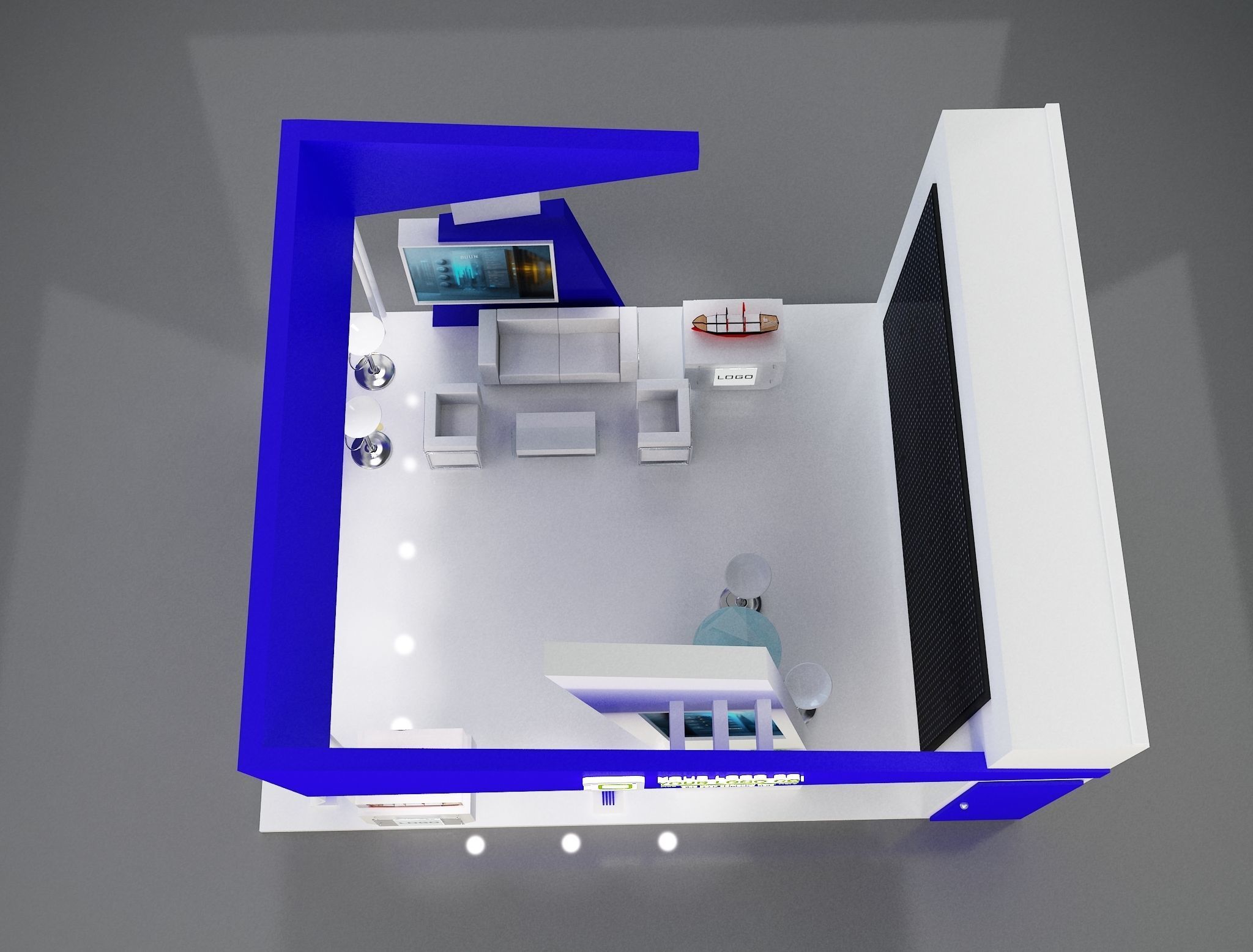 Booth Exhibition Stand a261 3D model_14