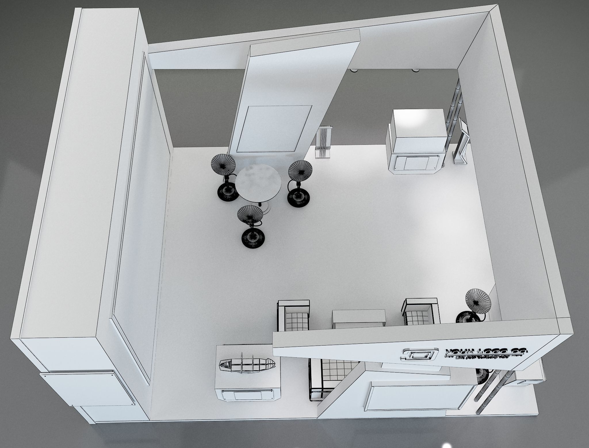 Booth Exhibition Stand a261 3D model_23
