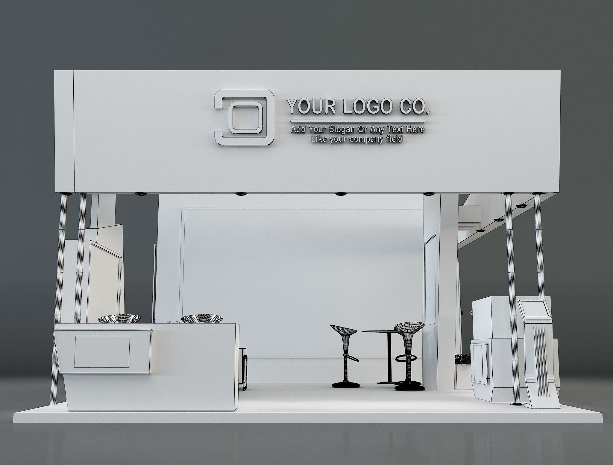 Booth Exhibition Stand a261 3D model_17