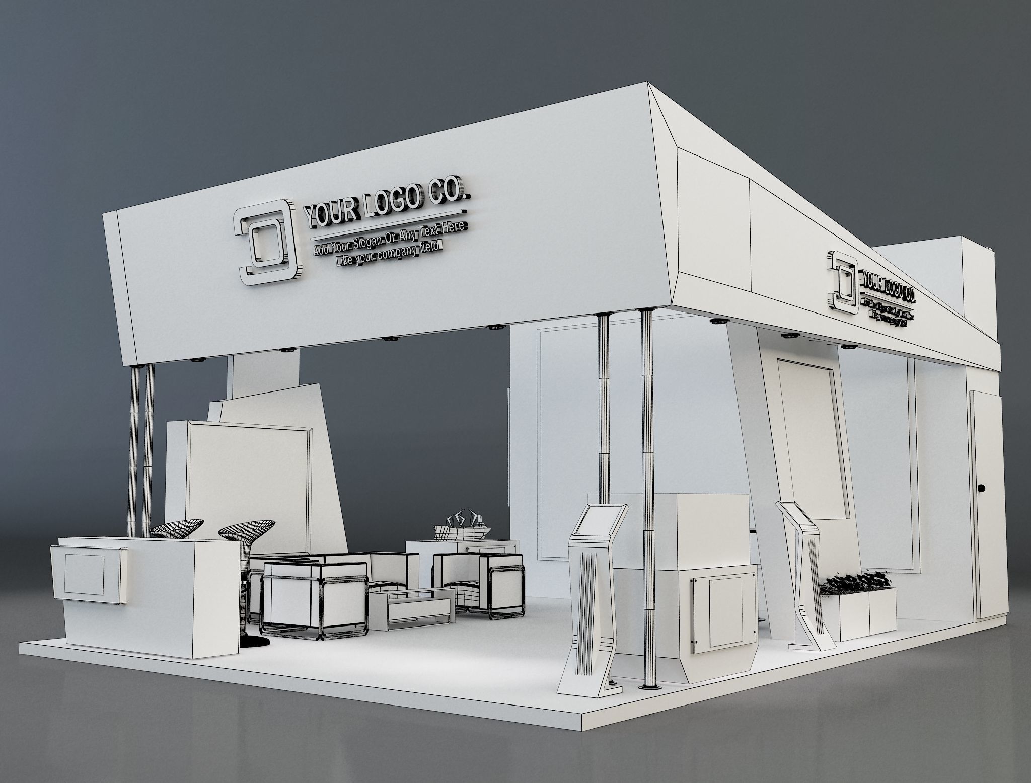 Booth Exhibition Stand a261 3D model_1