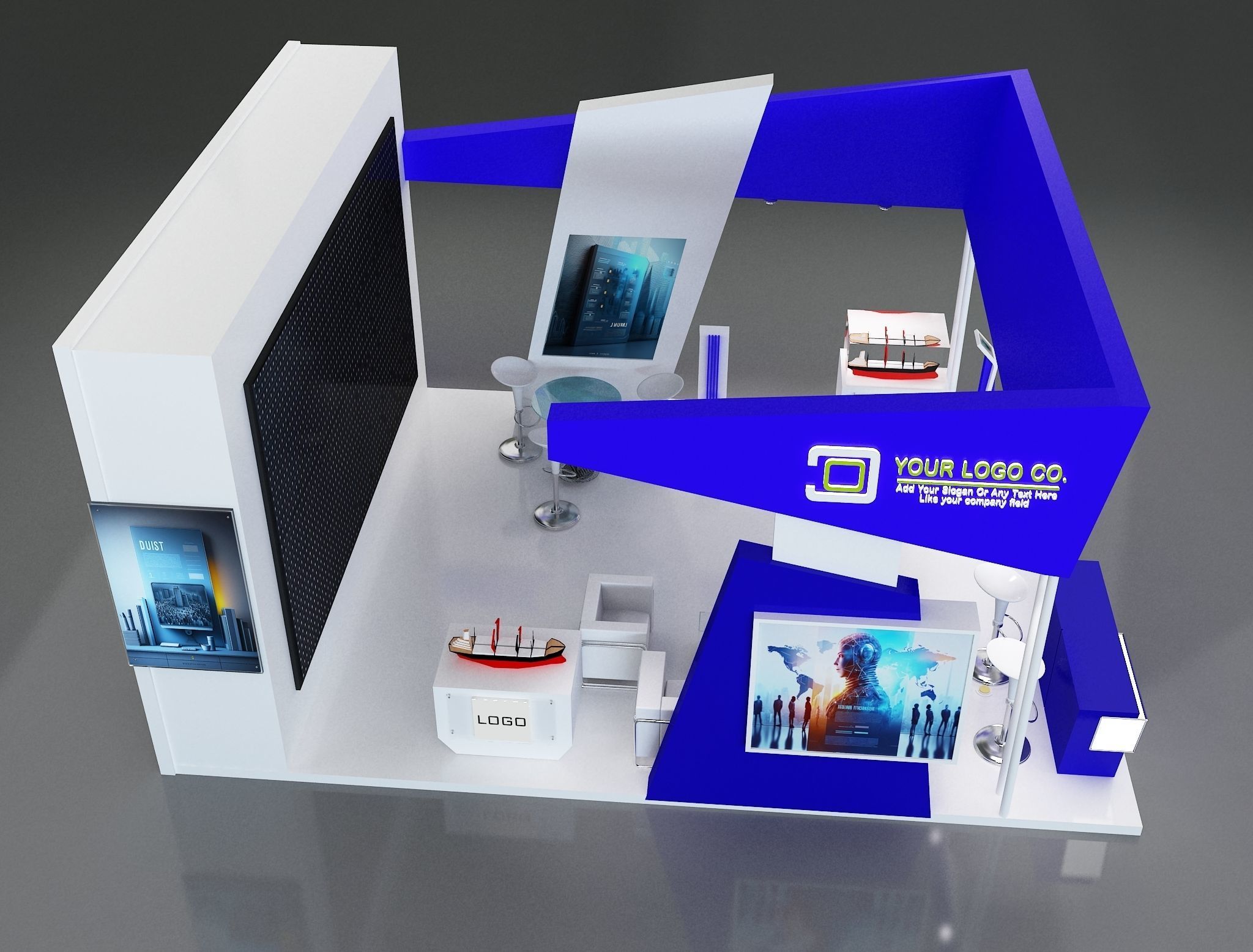 Booth Exhibition Stand a261 3D model_12
