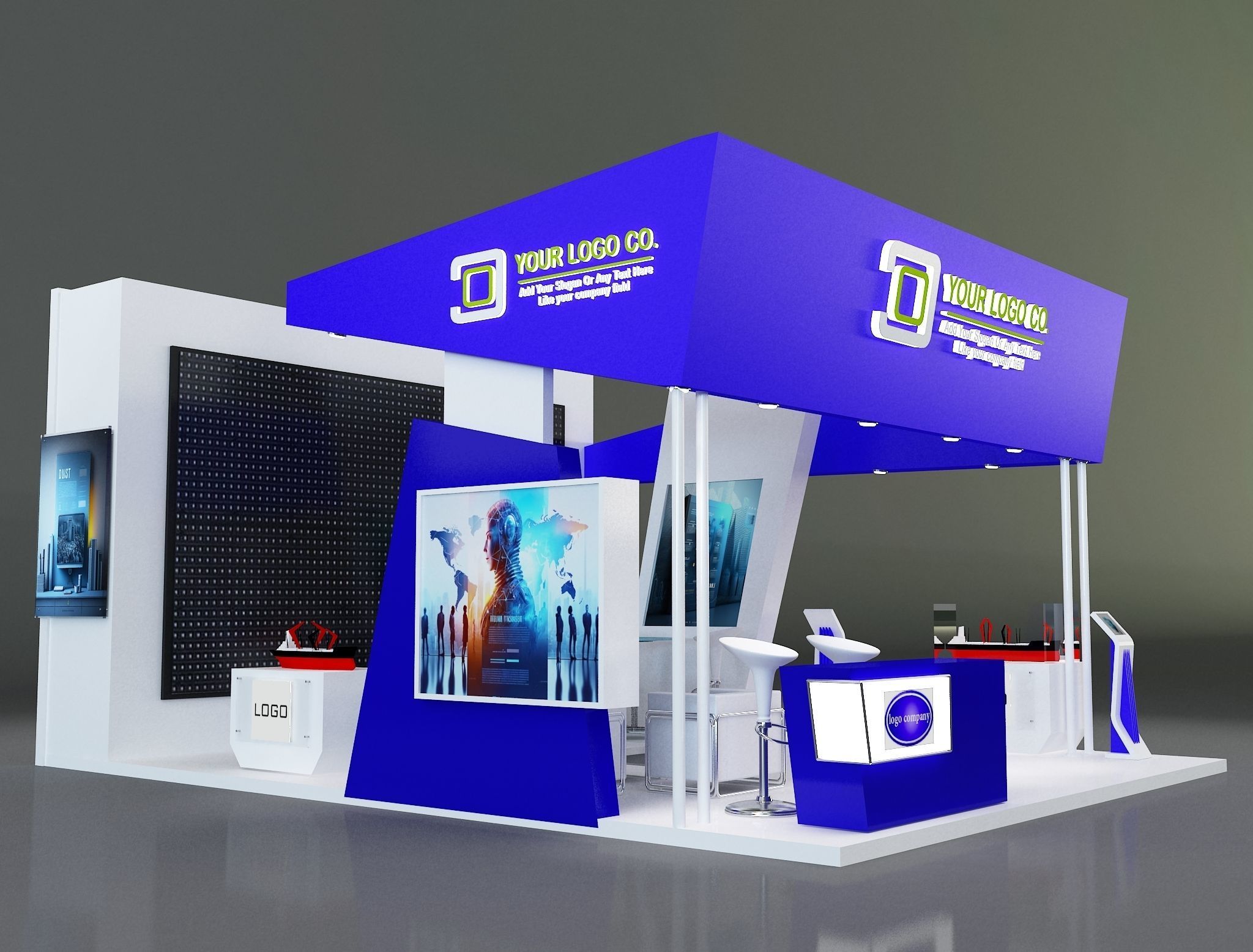 Booth Exhibition Stand a261 3D model_2