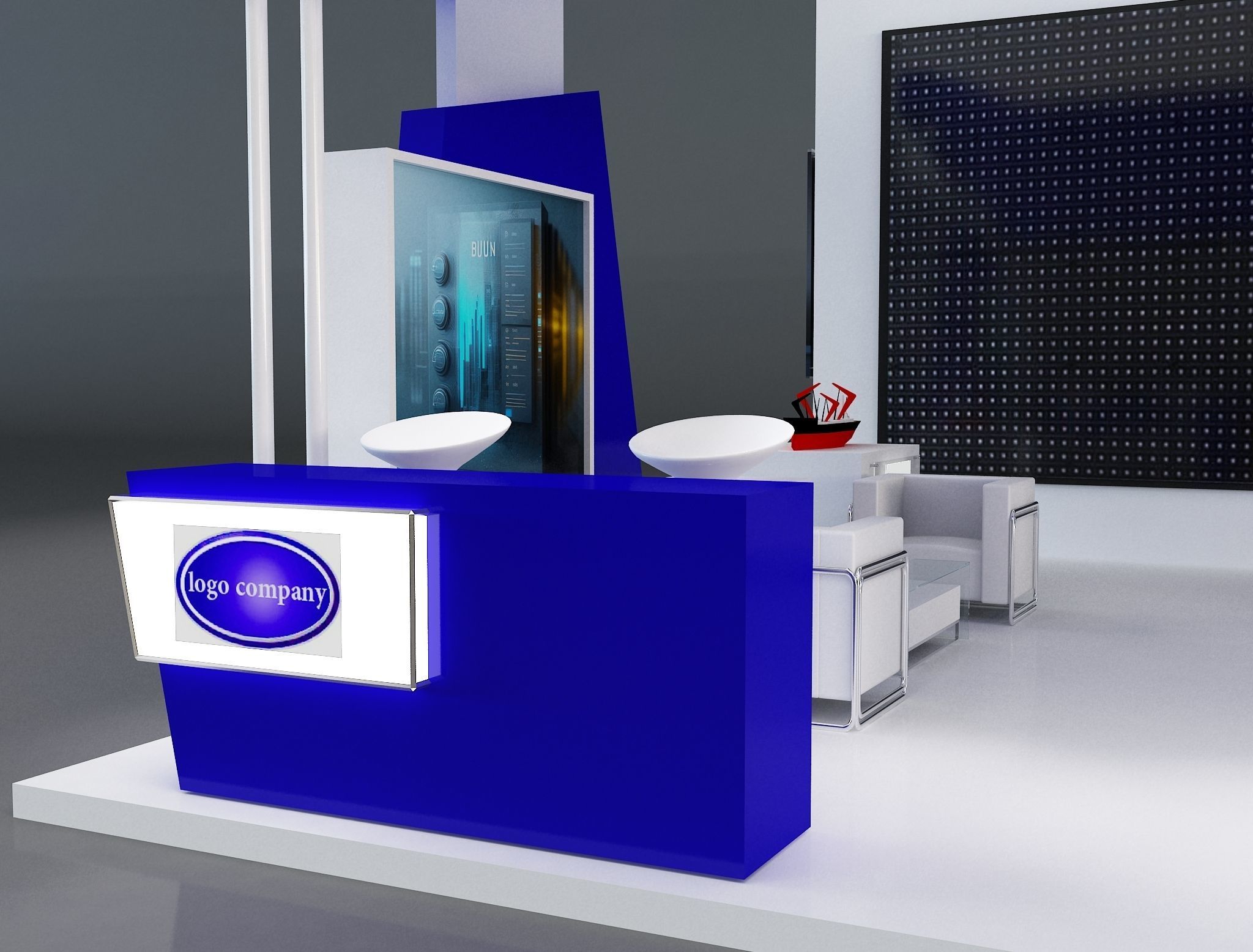 Booth Exhibition Stand a261 3D model_20