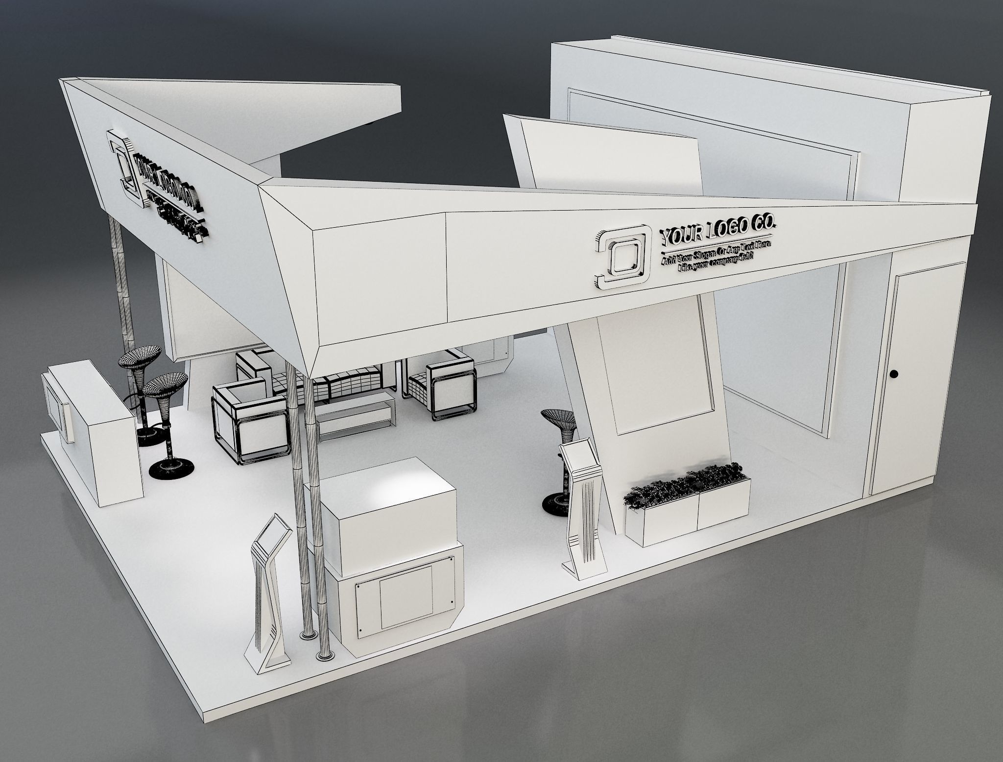 Booth Exhibition Stand a261 3D model_5