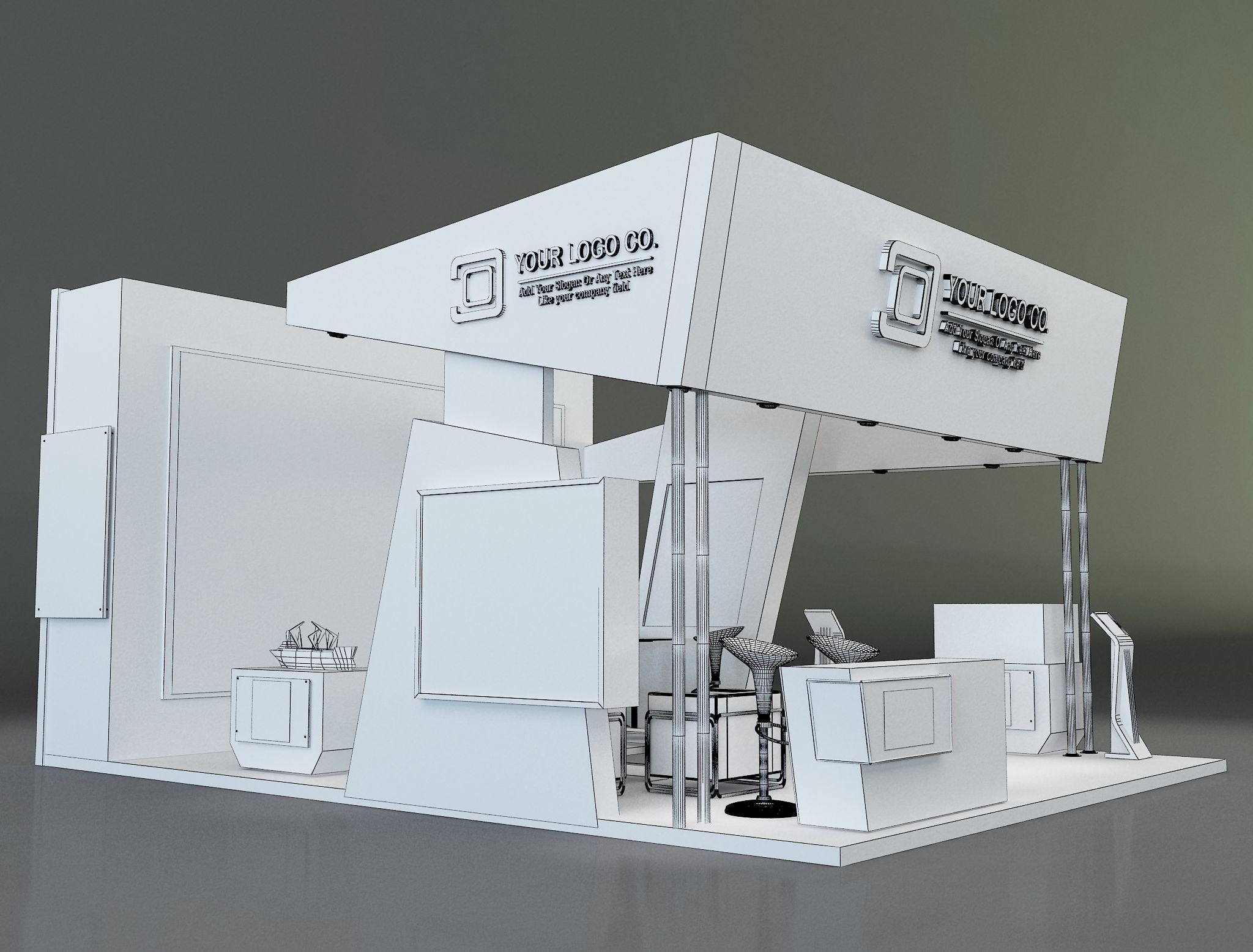 Booth Exhibition Stand a261 3D model_3