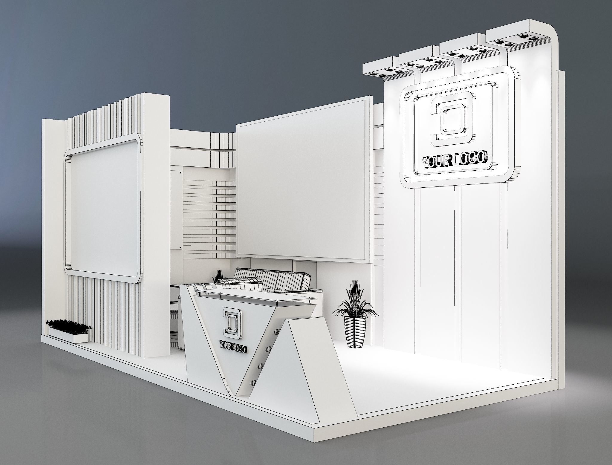 Booth Exhibition Stand a258a 3D model_1