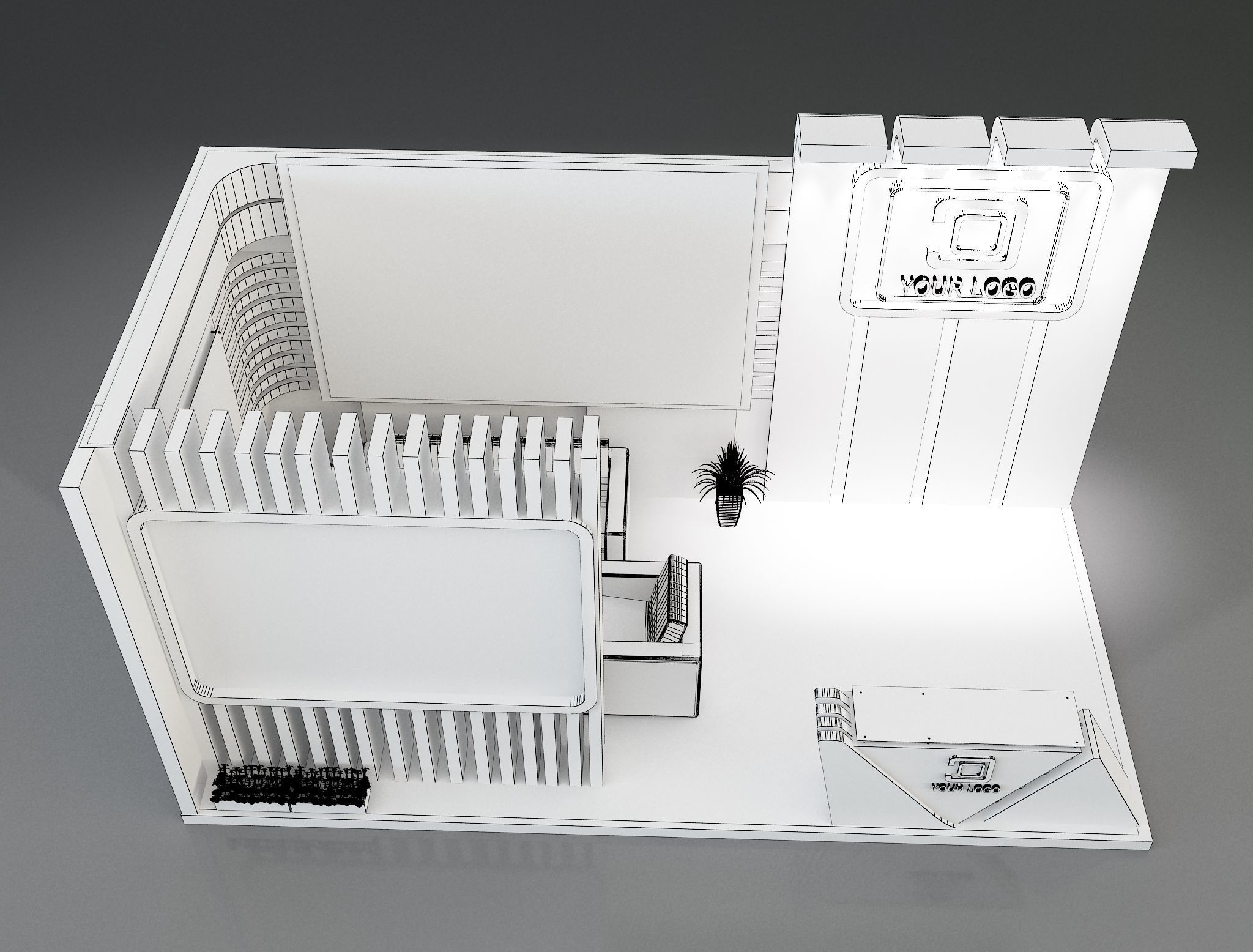 Booth Exhibition Stand a258a 3D model_9