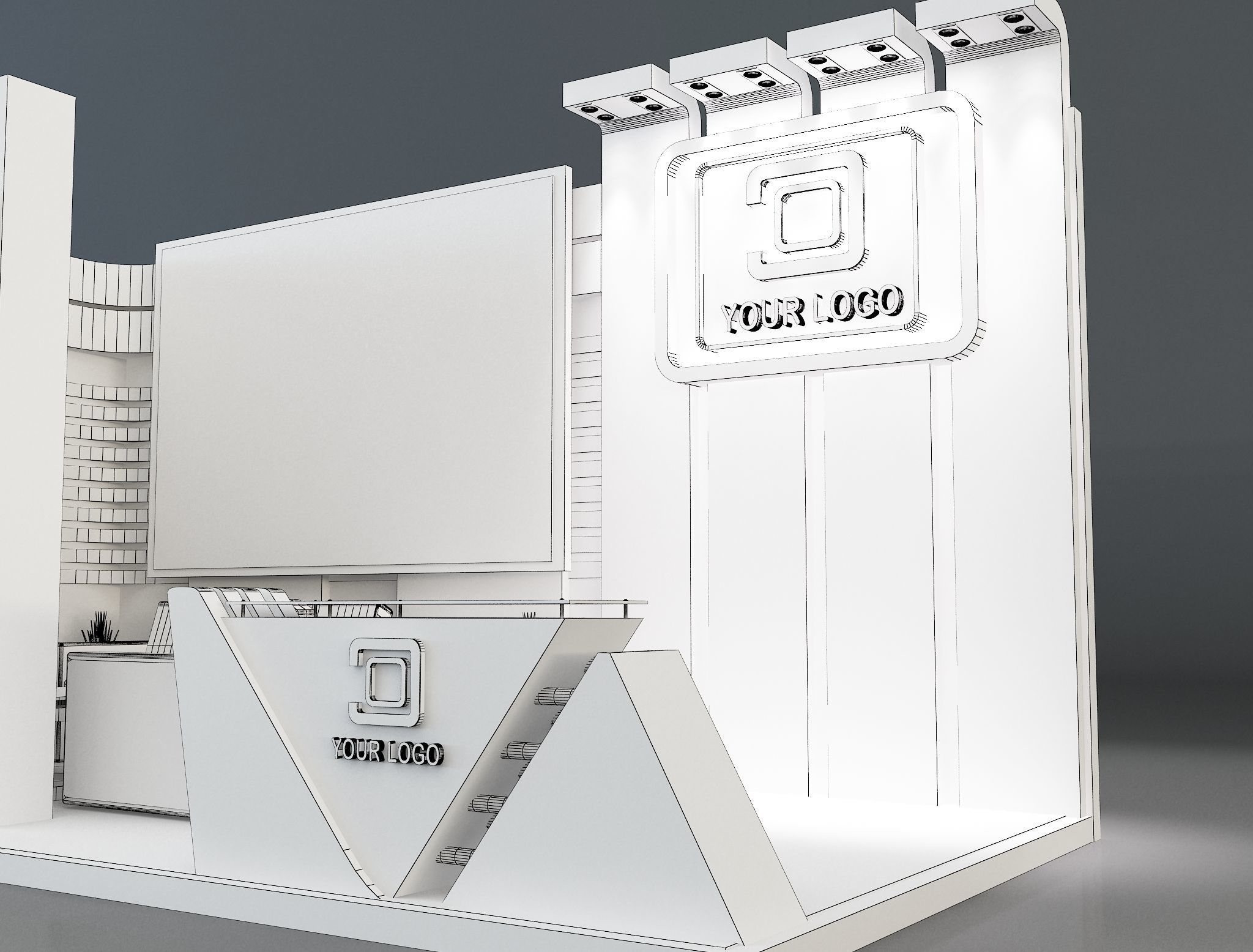 Booth Exhibition Stand a258a 3D model_11