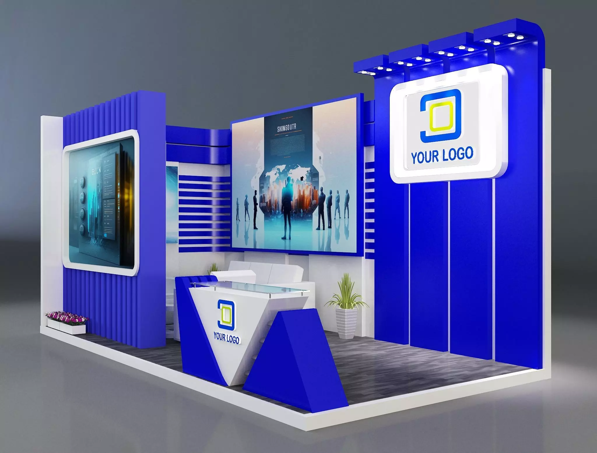 Booth Exhibition Stand a258a 3D model_0