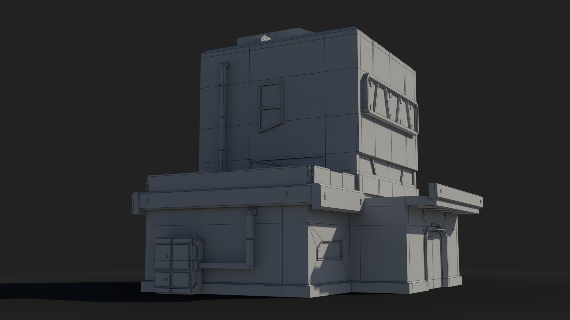 Sci-Fi Industrial x3 Low-poly 3D model_8
