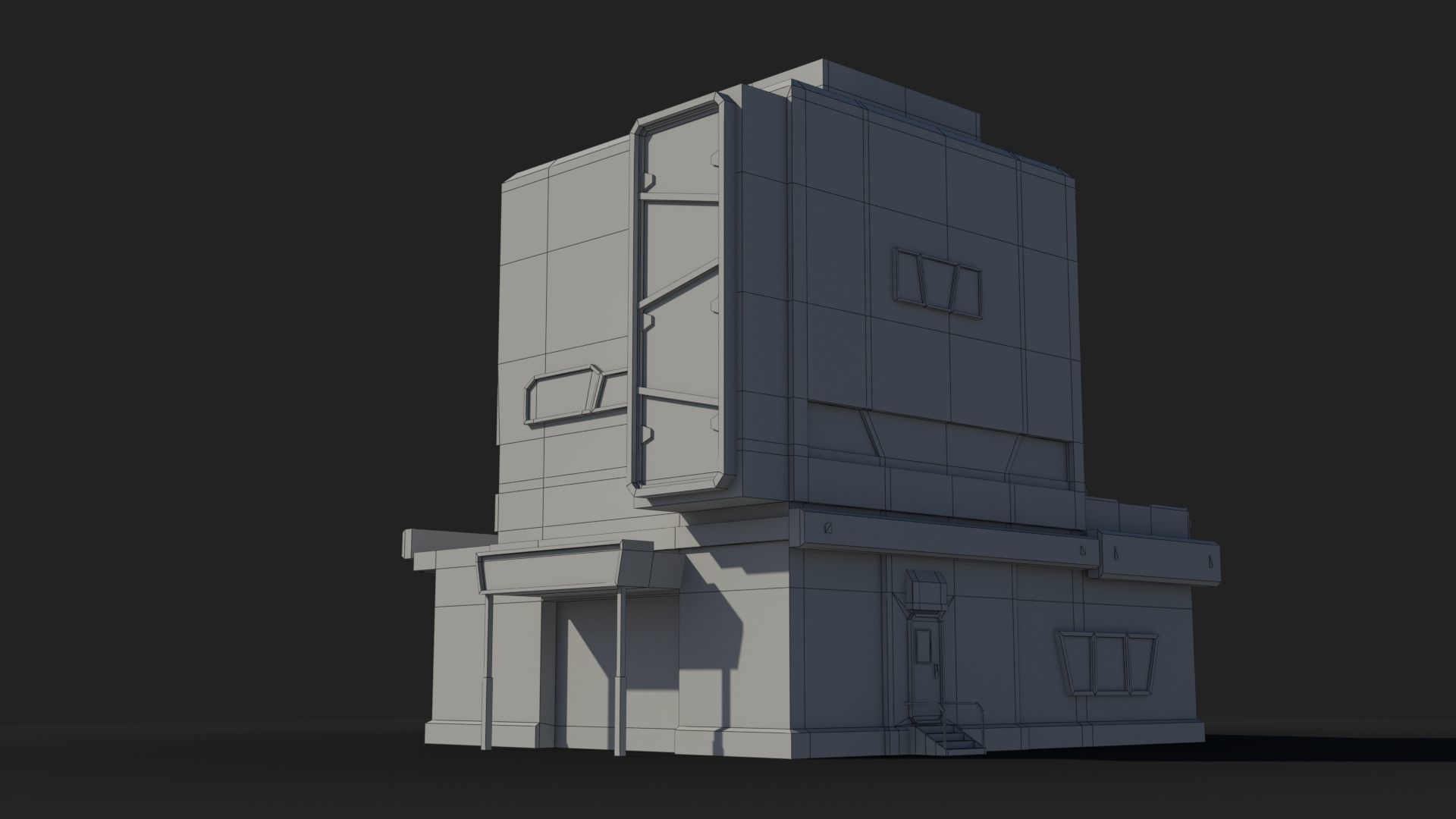 Sci-Fi Industrial x3 Low-poly 3D model_9