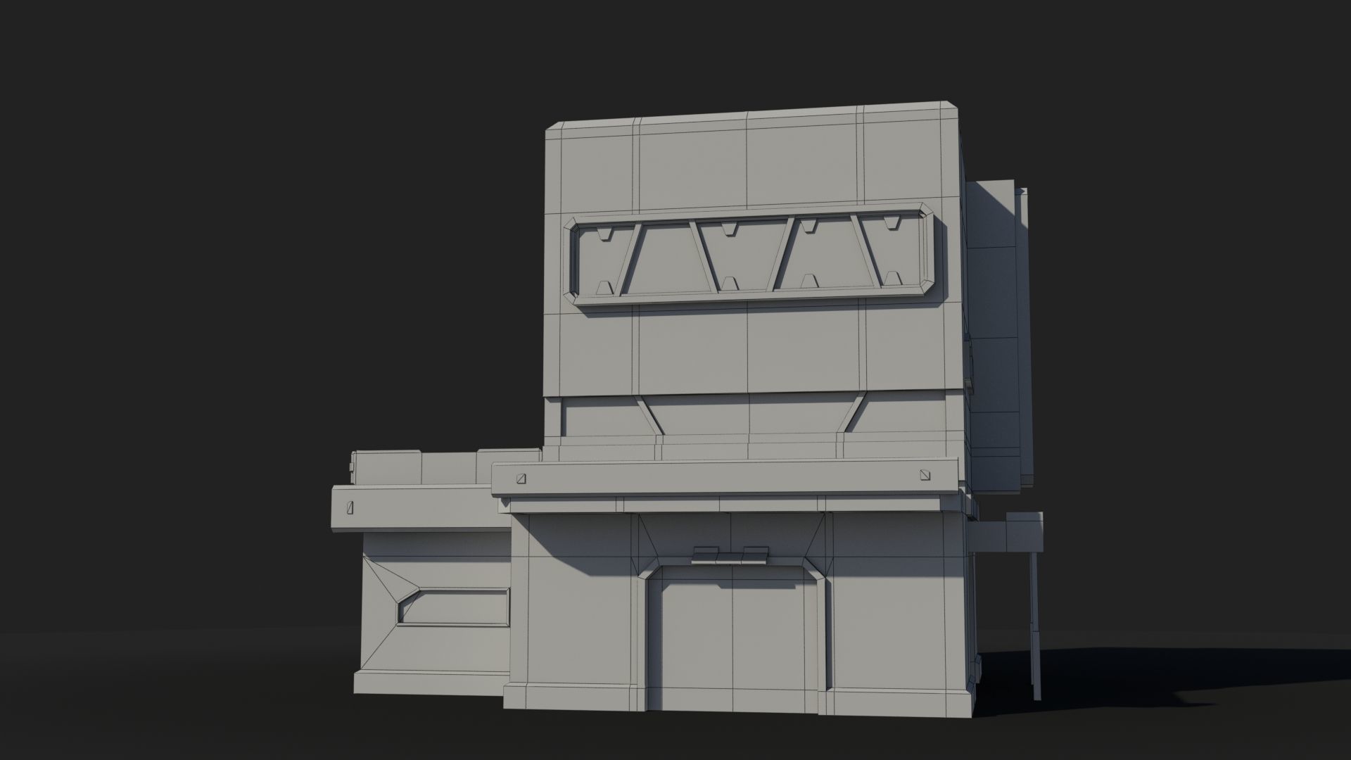 Sci-Fi Industrial x3 Low-poly 3D model_6