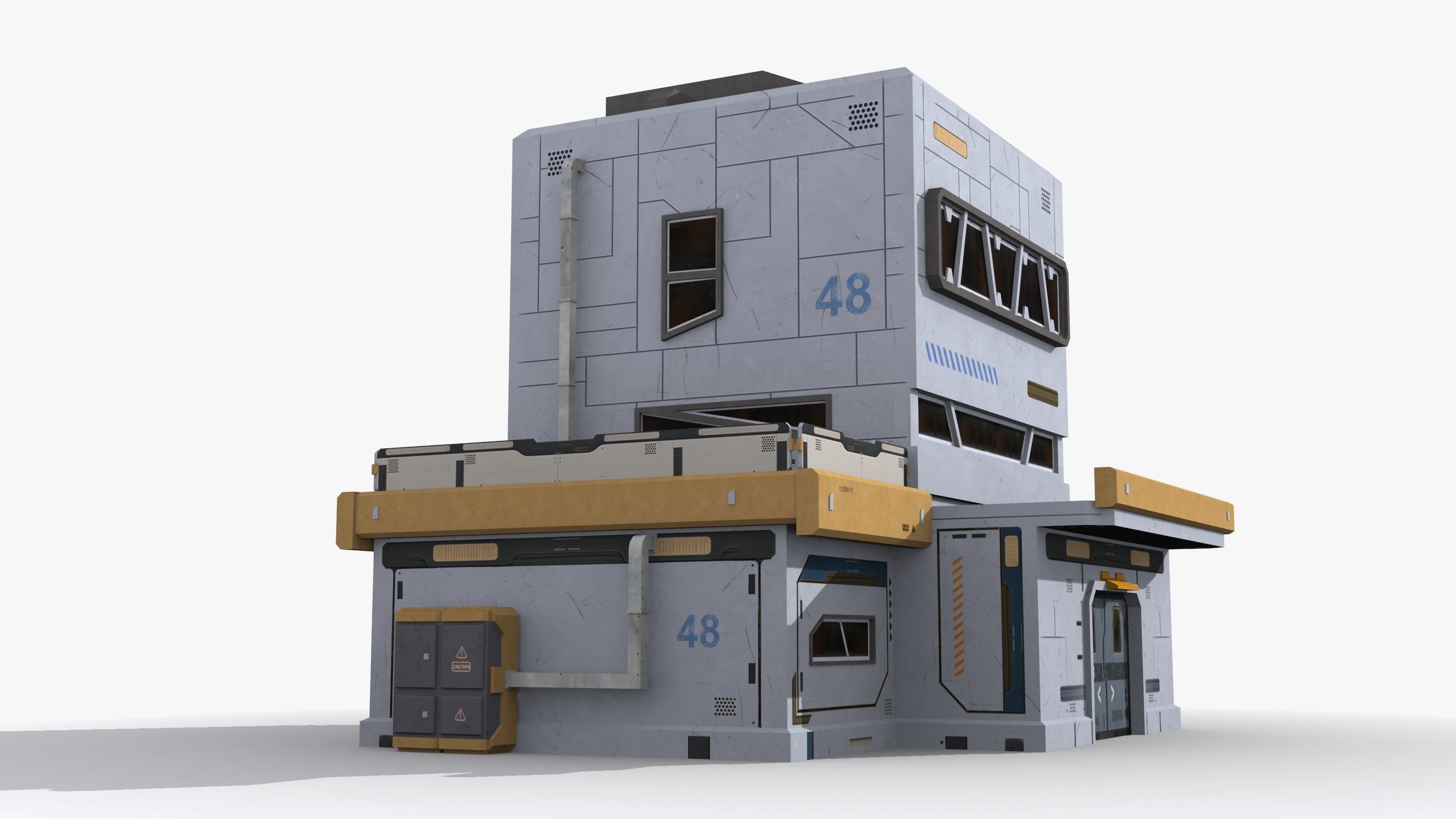 Sci-Fi Industrial x3 Low-poly 3D model_3