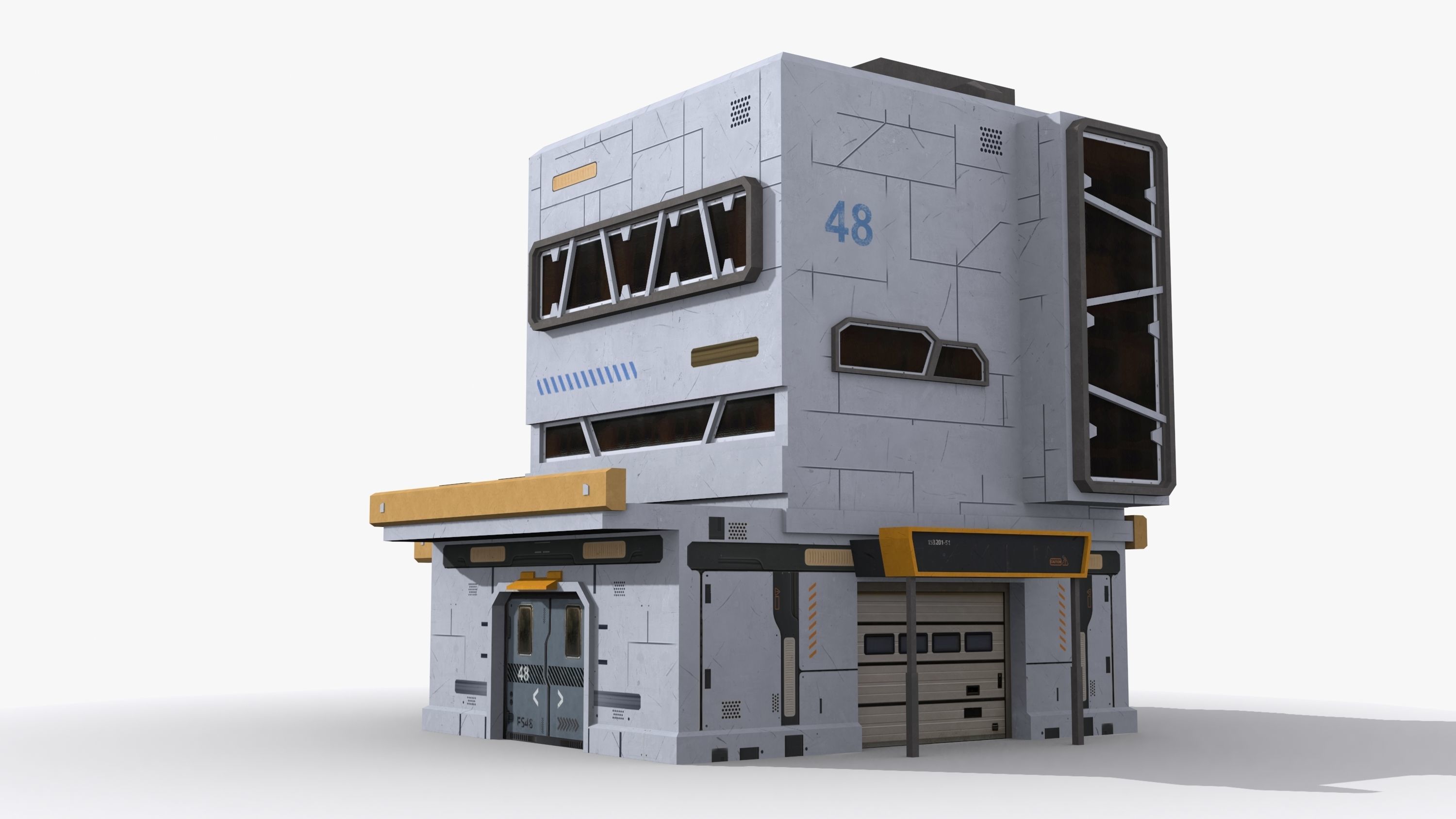 Sci-Fi Industrial x3 Low-poly 3D model_2
