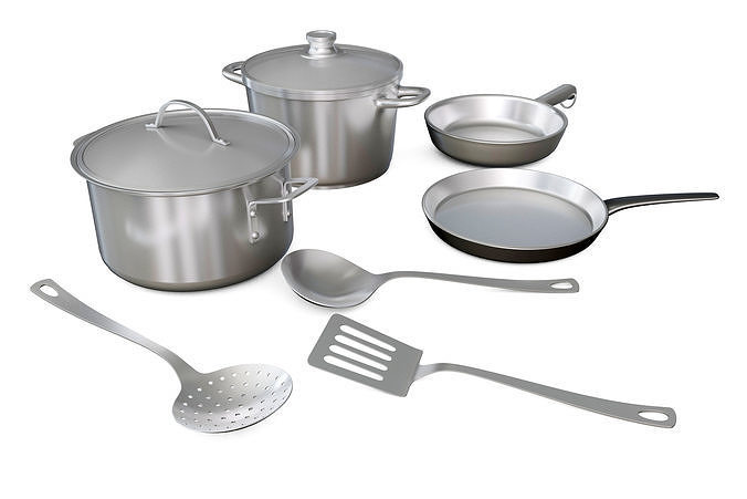 Cookware Set 3D model 2