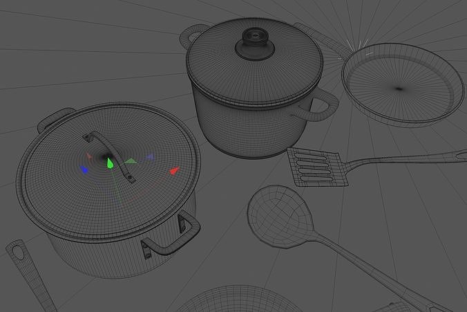 Cookware Set 3D model 7