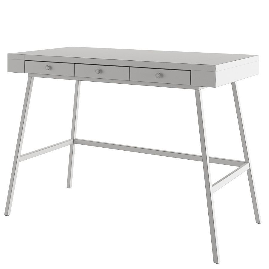 Wooden Desk 3D model_5