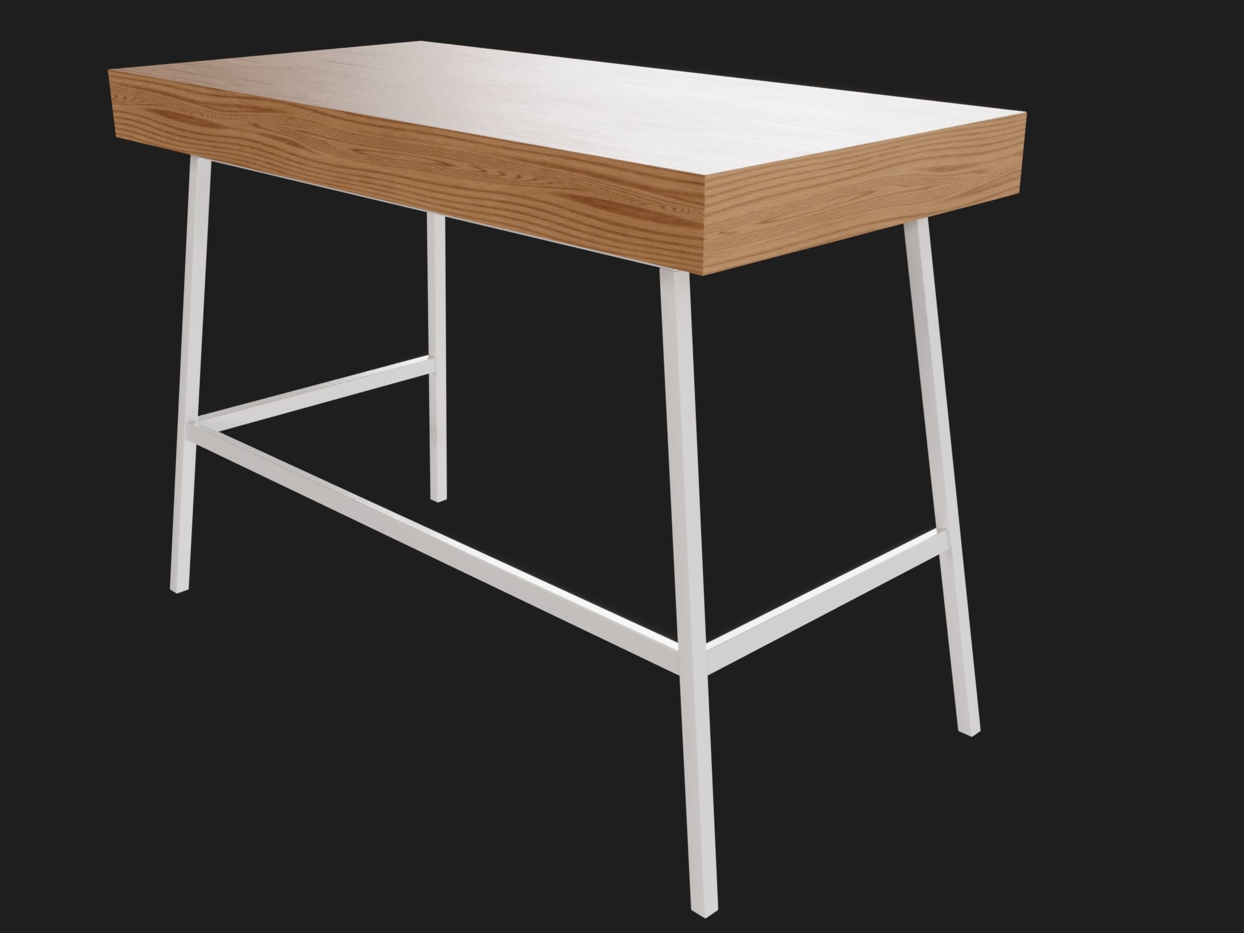 Wooden Desk 3D model_10