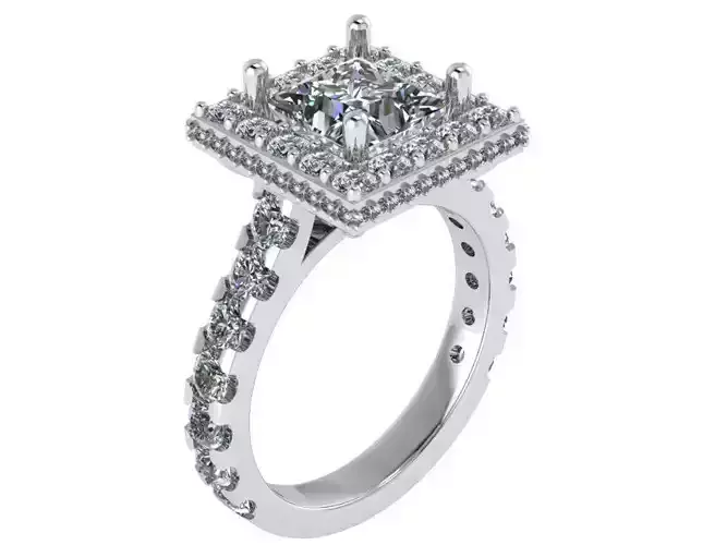 Square Halo Ring 0743