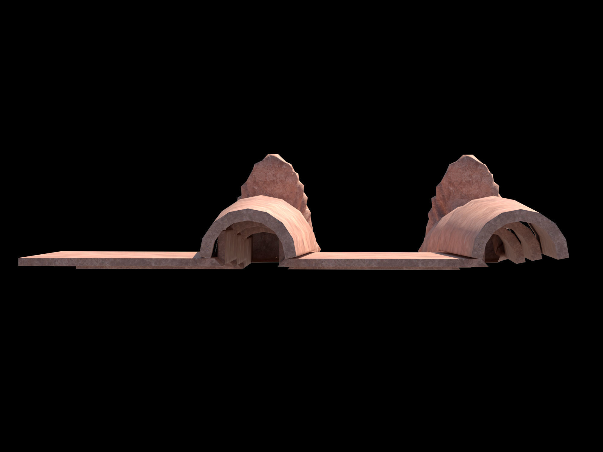 Roman roof tiles Low-poly 3D model_5