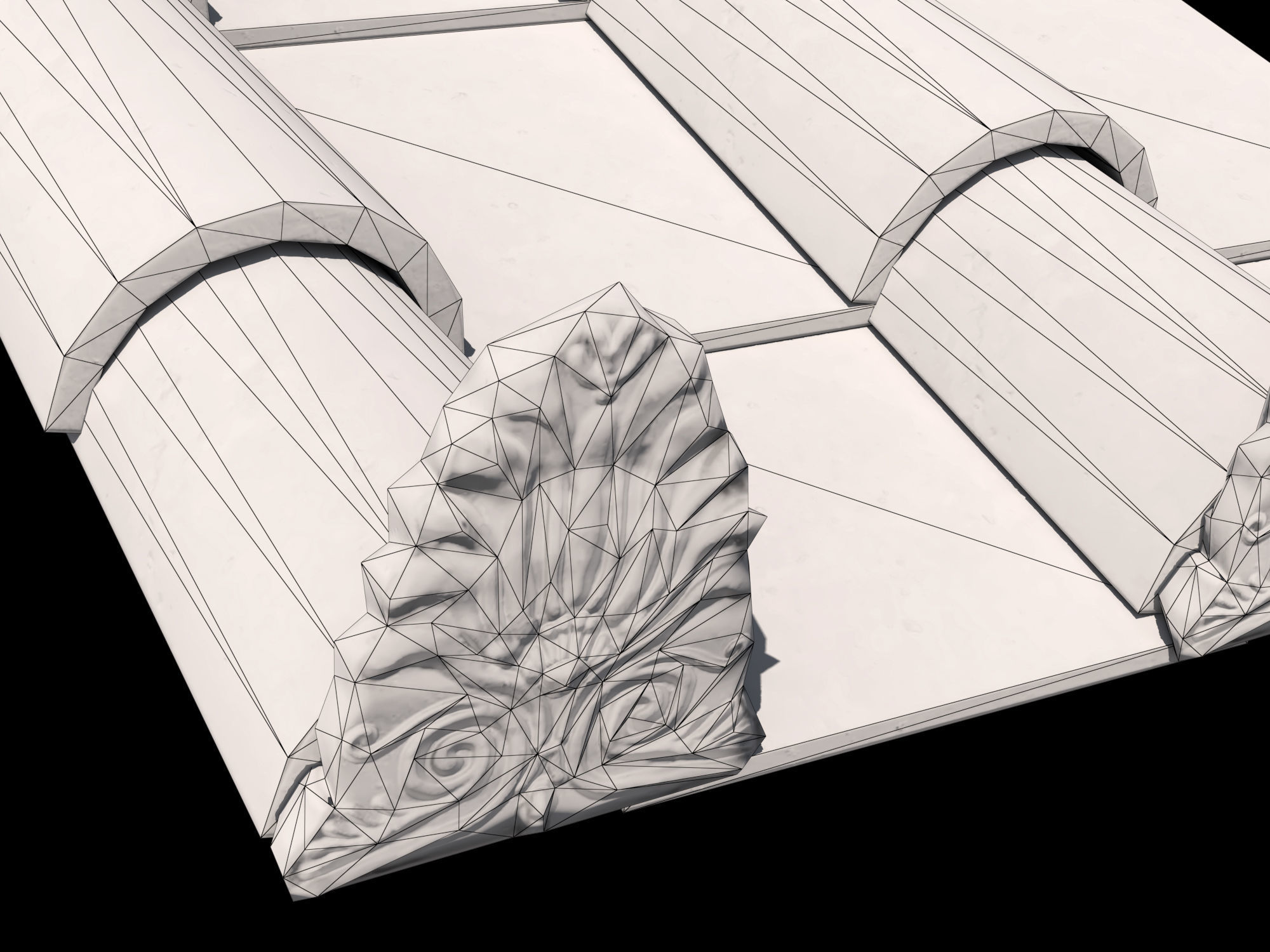 Roman roof tiles Low-poly 3D model_13
