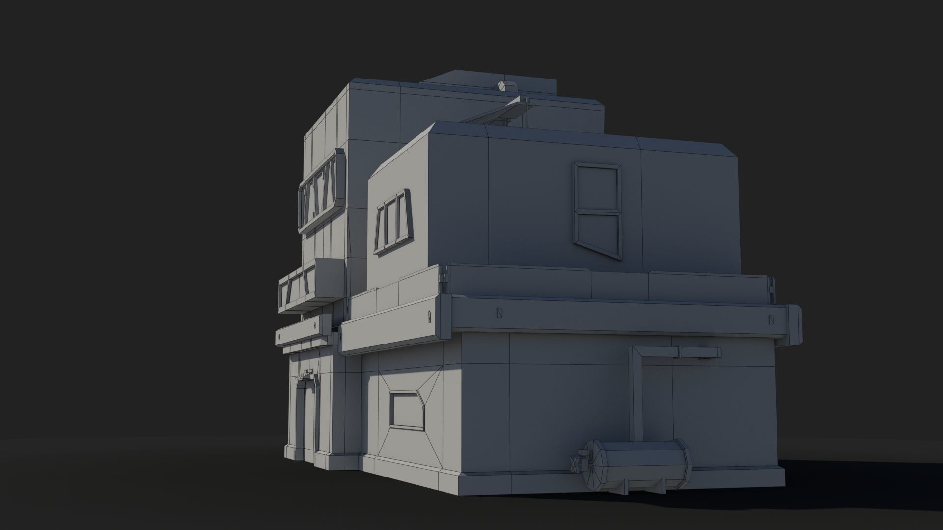 Sci-Fi Industrial x4 Low-poly 3D model_8