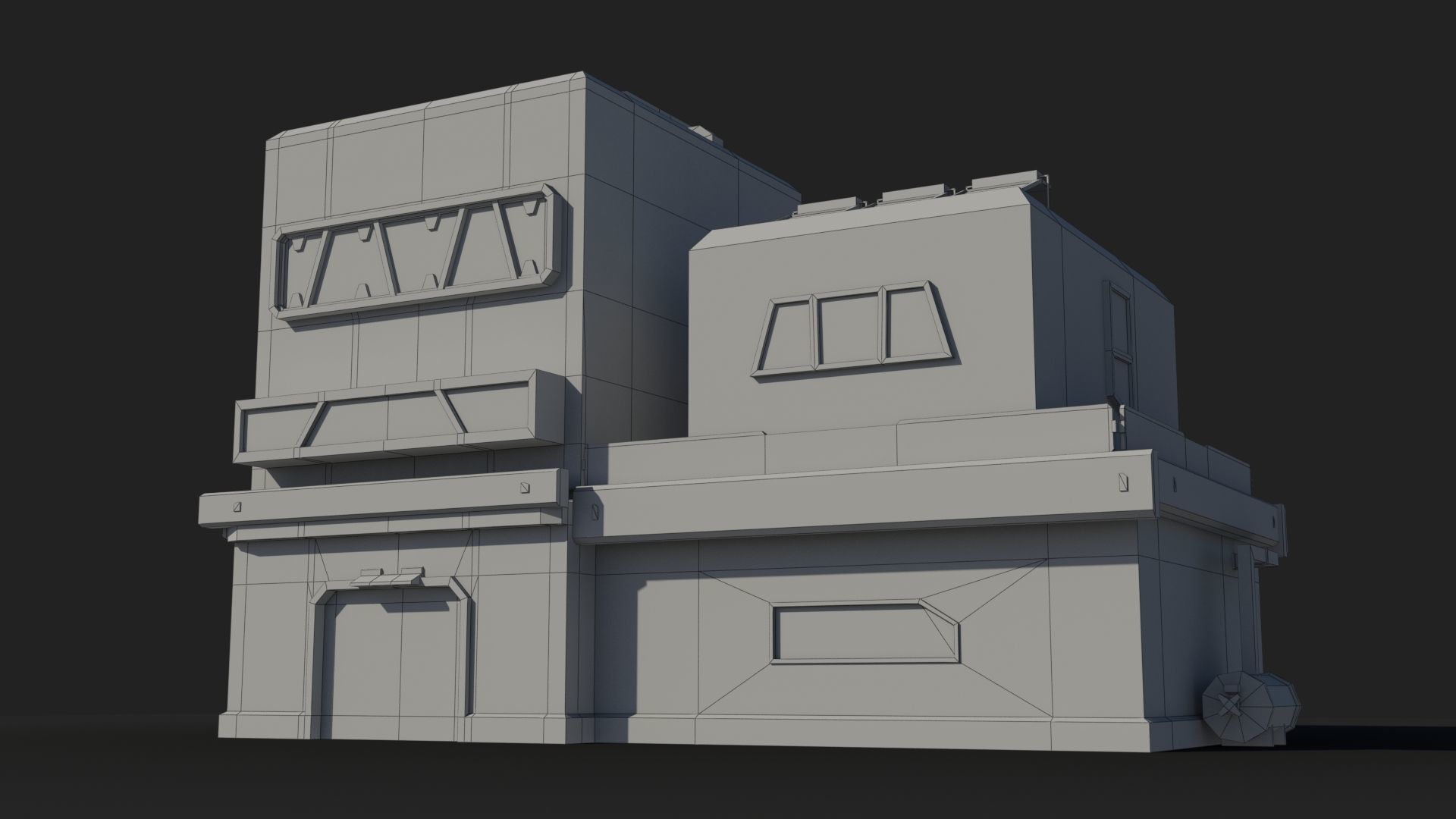 Sci-Fi Industrial x4 Low-poly 3D model_5