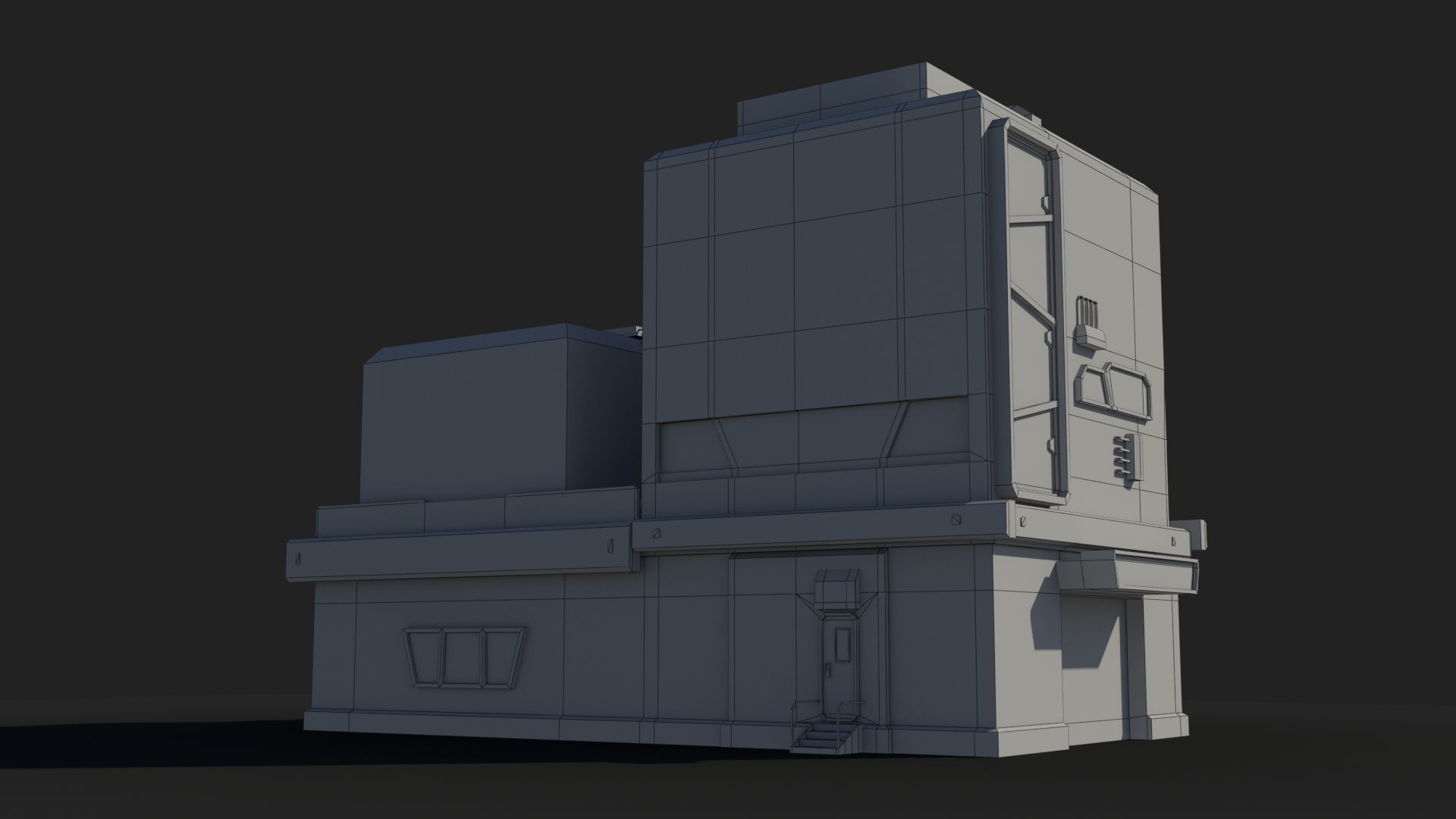 Sci-Fi Industrial x4 Low-poly 3D model_9