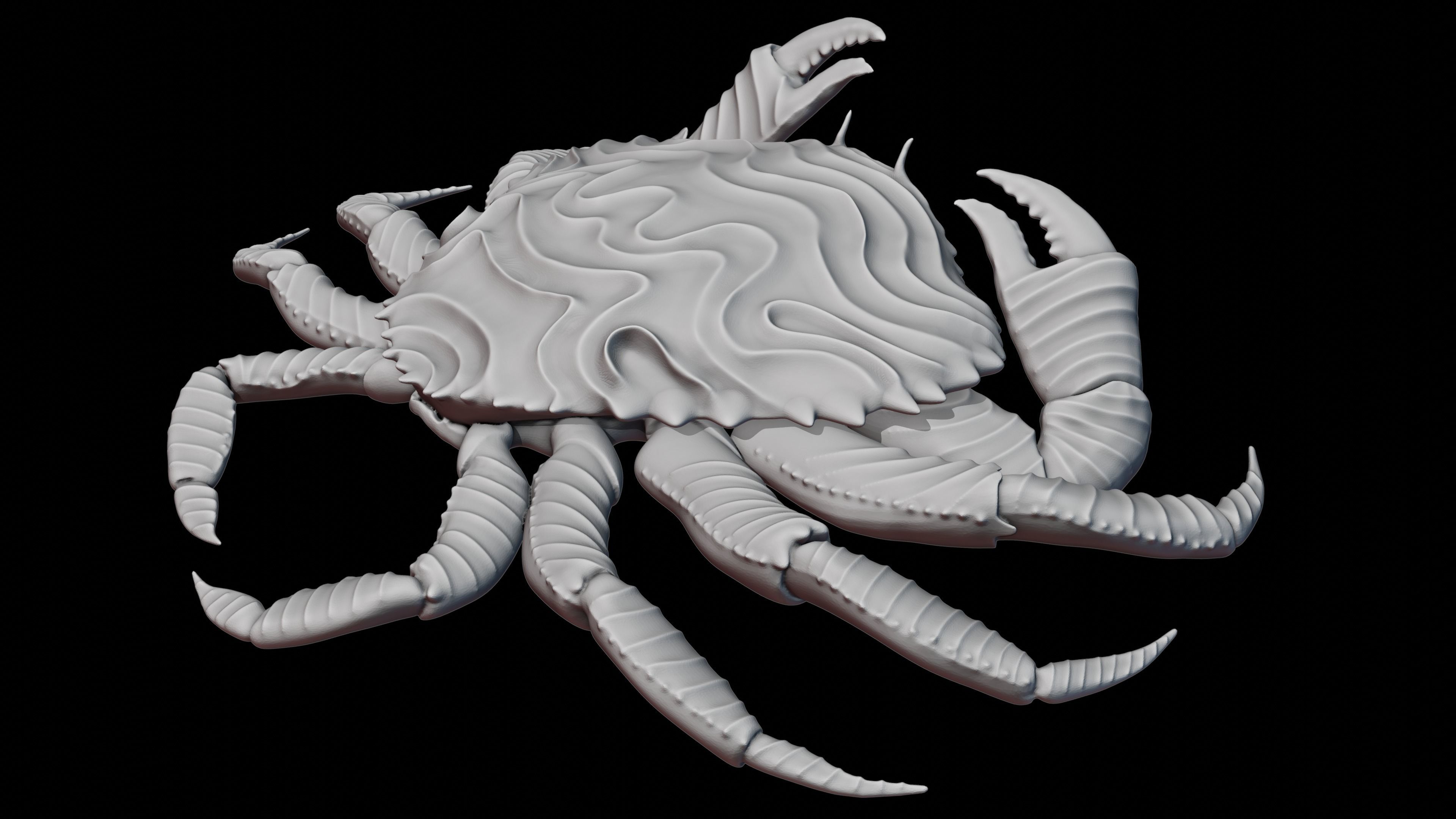 Cancer Zodiac Mystical Crab Creature Sculpture 3D print model_3
