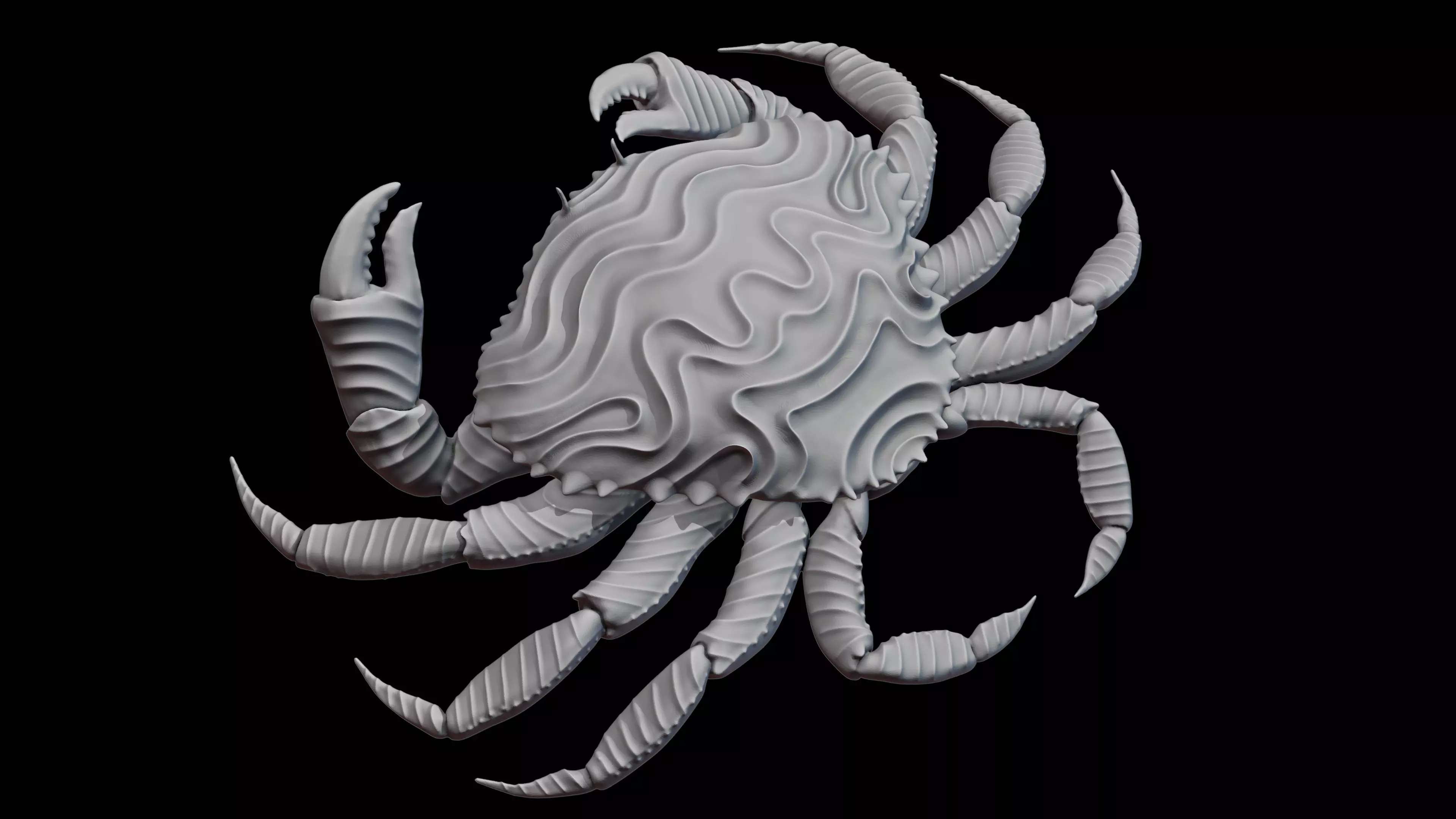 Cancer Zodiac Mystical Crab Creature Sculpture 3D print model_0