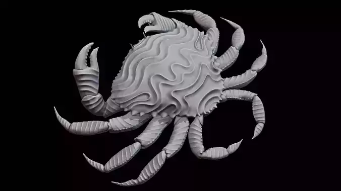 Cancer Zodiac Mystical Crab Creature Sculpture 3D print model