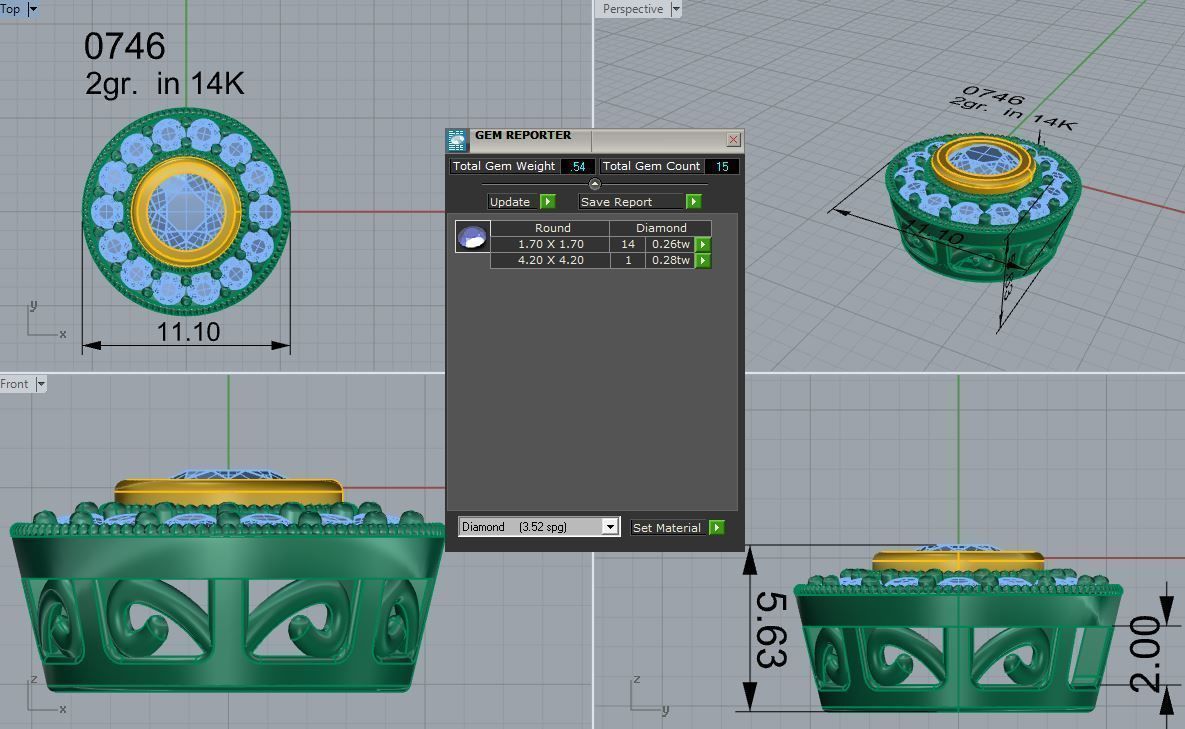 Round Halo Pendant 0746 3D print model_4