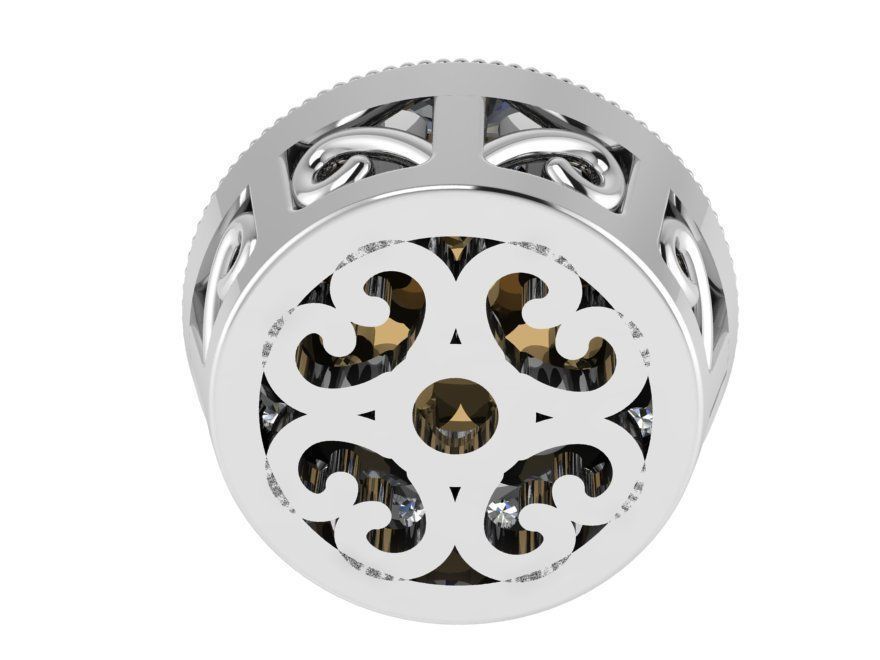 Round Halo Pendant 0746 3D print model_3