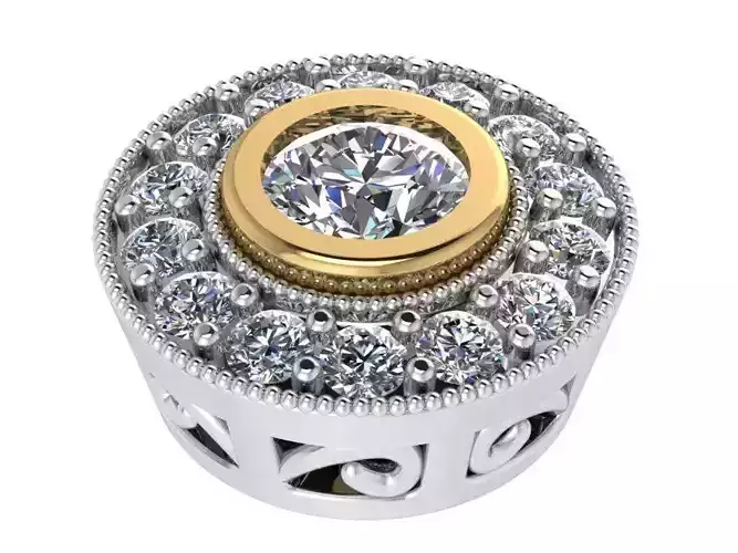 Round Halo Pendant 0746 3D print model