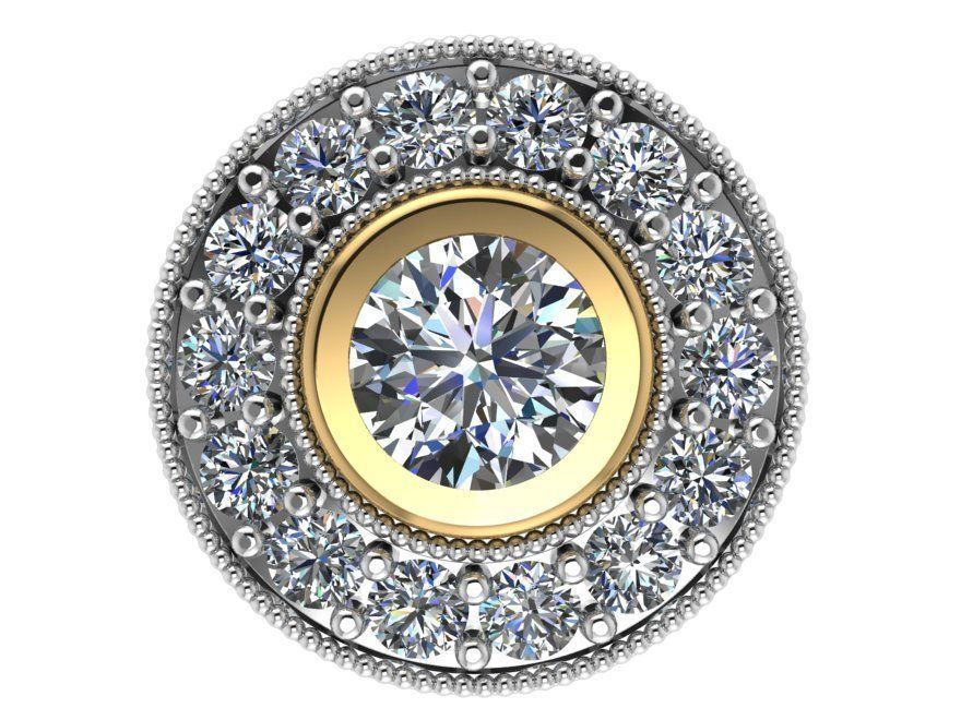 Round Halo Pendant 0746 3D print model_1