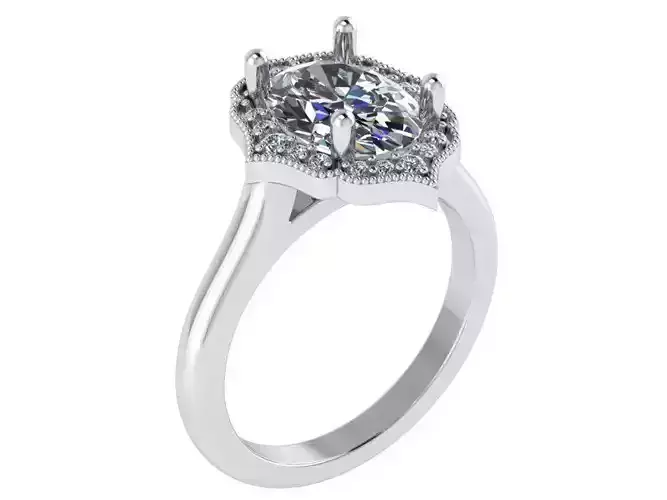 Unique Halo Ring 0748