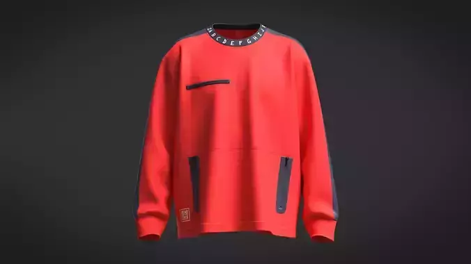 Men Sweatshirt - Red And Blue