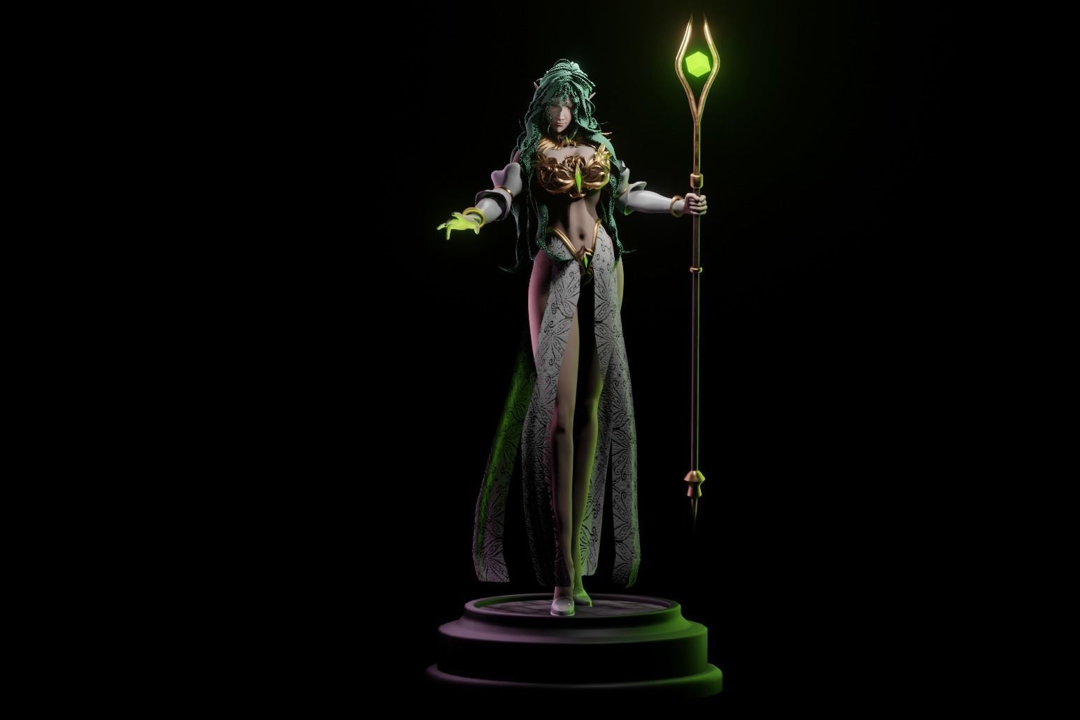 Elf Mage - ORIGINAL - 1TO10 STL FILE 3D PRINT MODEL 3D print model_1