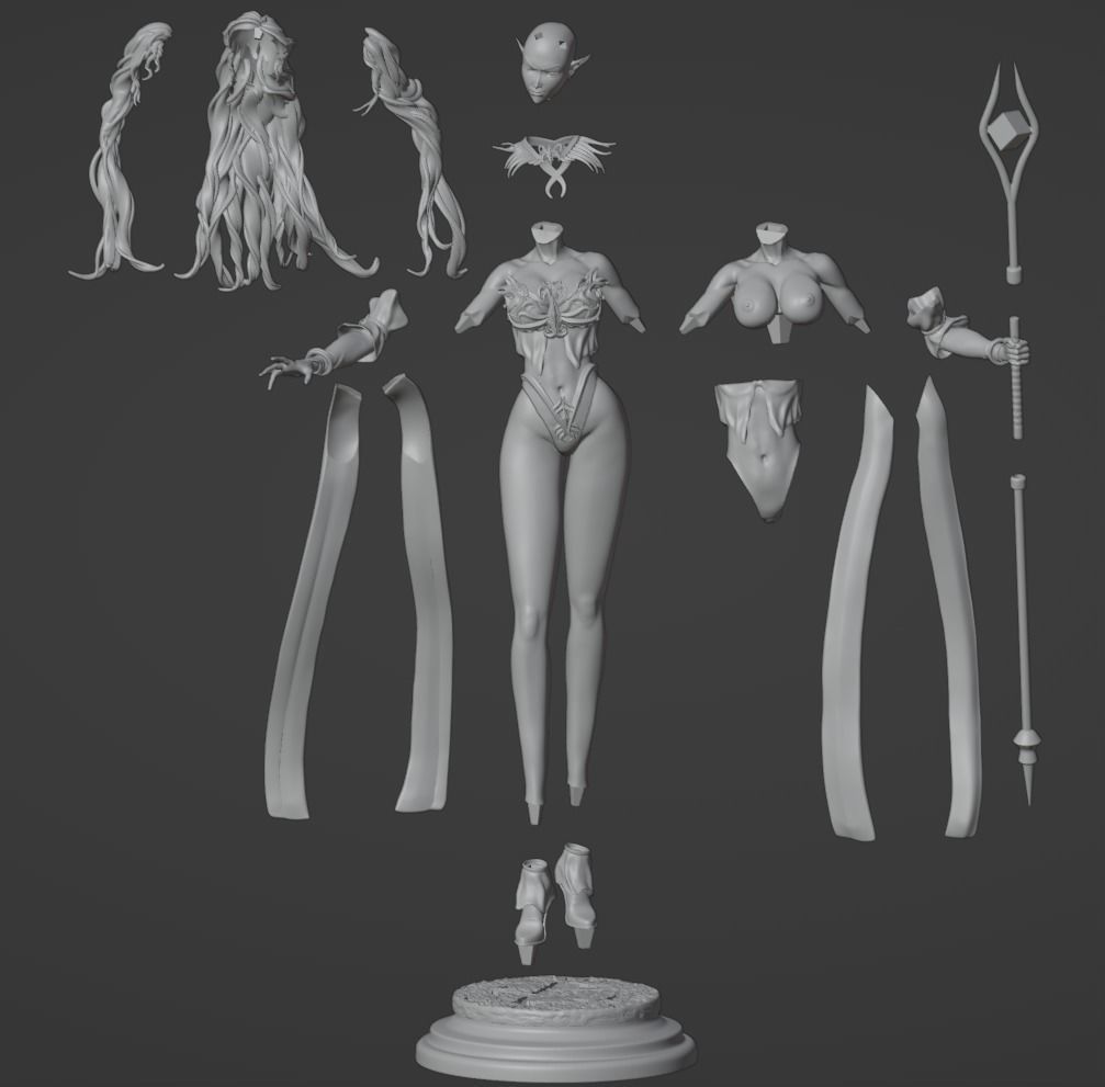 Elf Mage - ORIGINAL - 1TO10 STL FILE 3D PRINT MODEL 3D print model_27