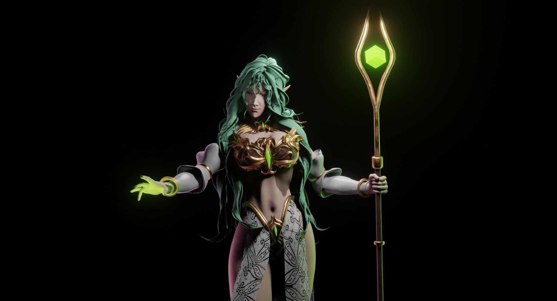 Elf Mage - ORIGINAL - 1TO10 STL FILE 3D PRINT MODEL 3D print model_6