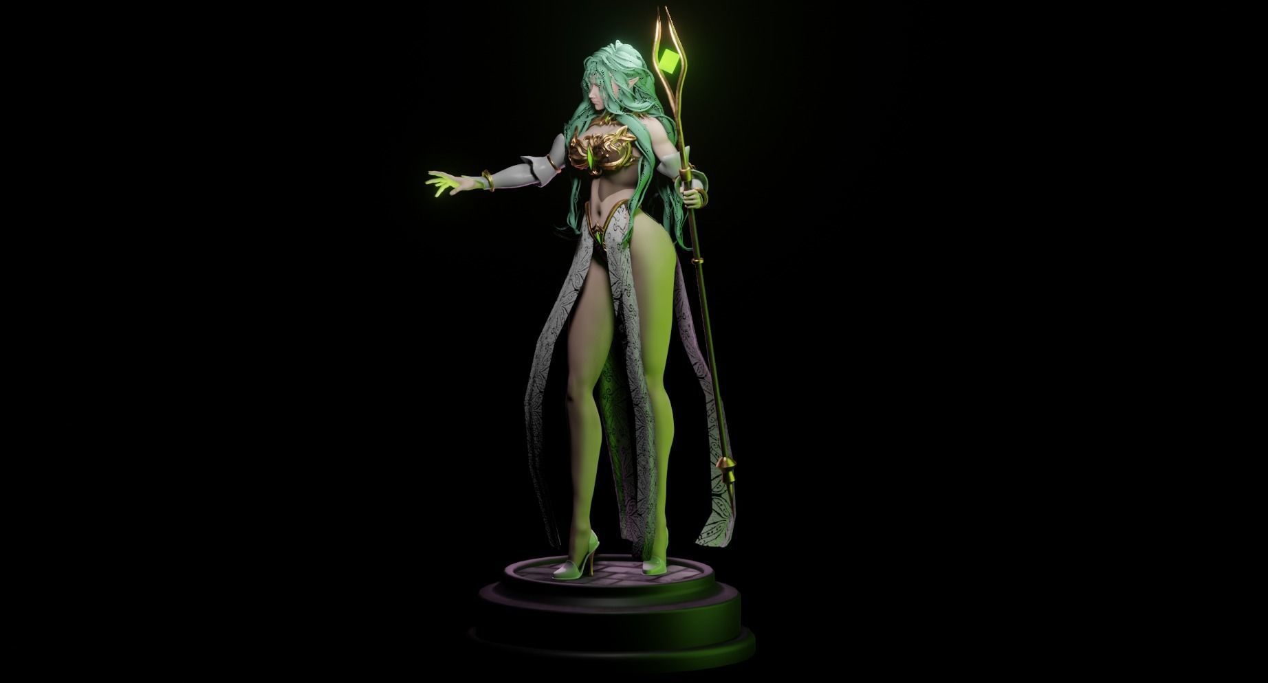 Elf Mage - ORIGINAL - 1TO10 STL FILE 3D PRINT MODEL 3D print model_3