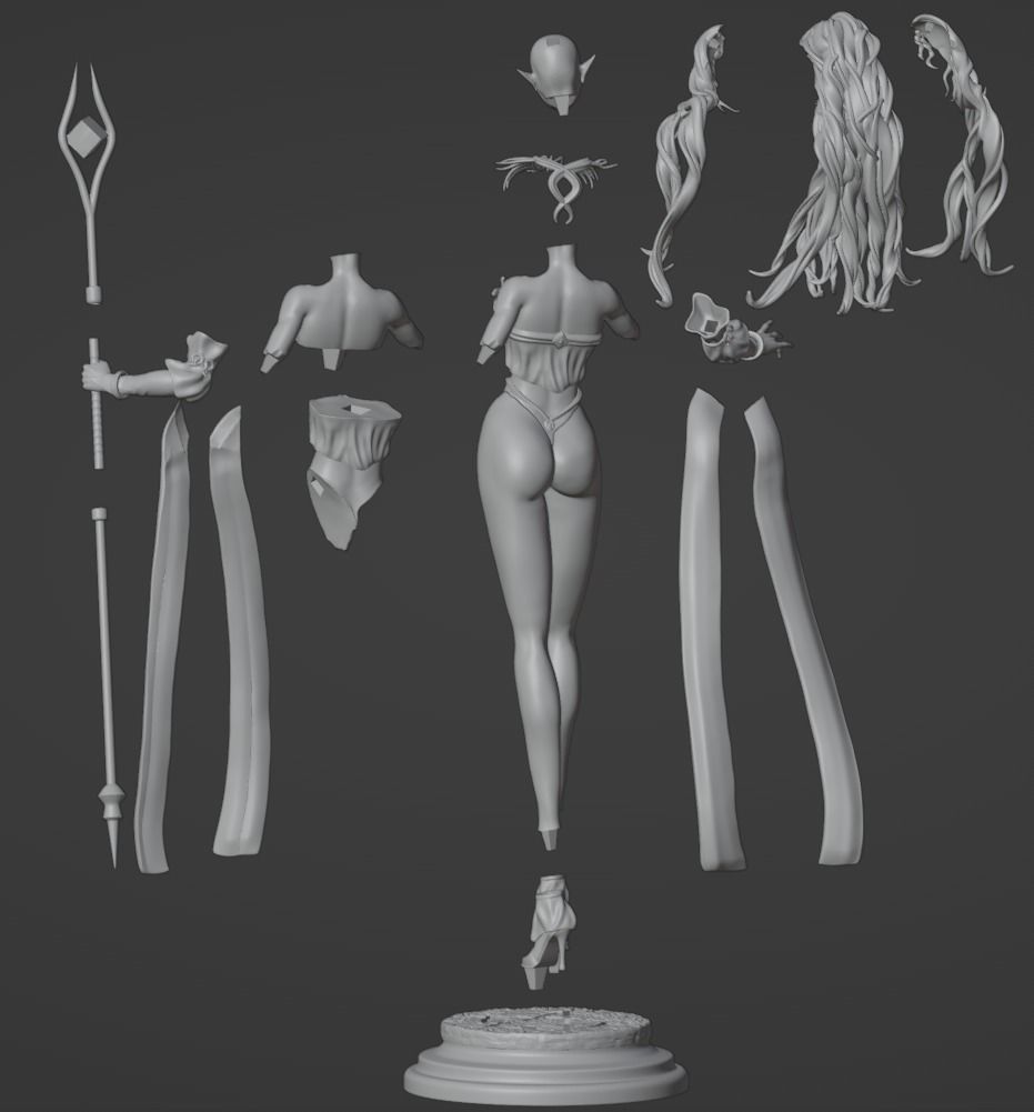 Elf Mage - ORIGINAL - 1TO10 STL FILE 3D PRINT MODEL 3D print model_26