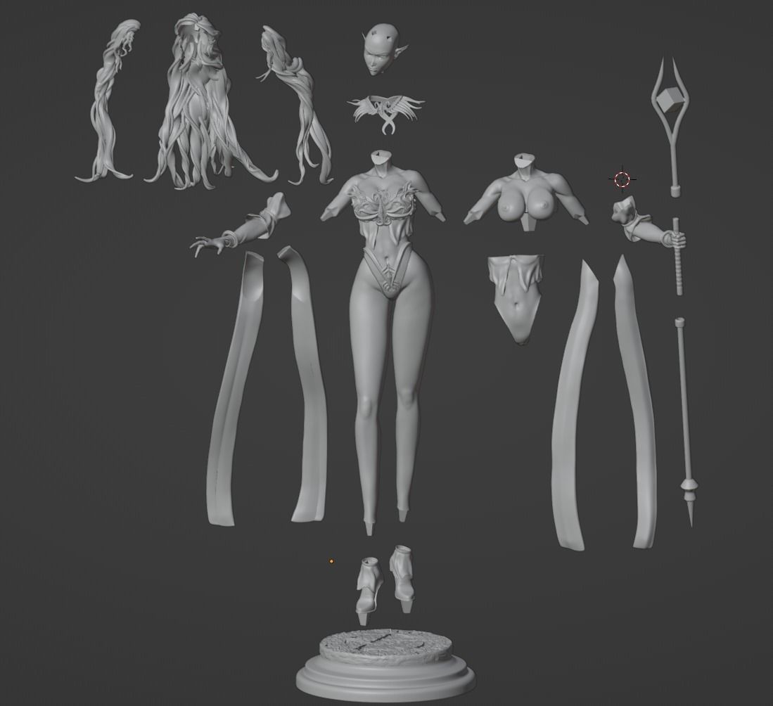 Elf Mage - ORIGINAL - 1TO10 STL FILE 3D PRINT MODEL 3D print model_25