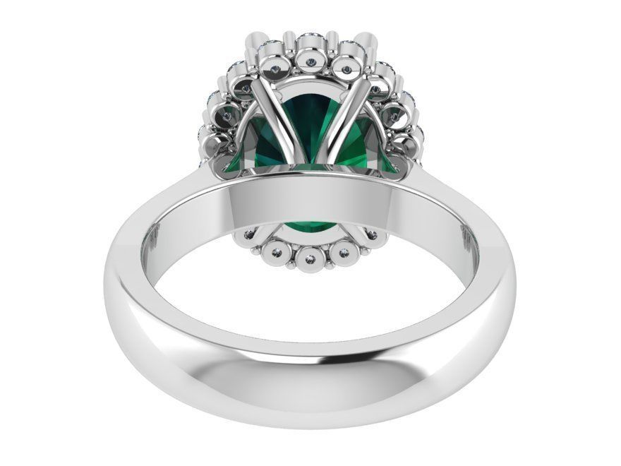 Oval Halo Emerald Ring 0752 3D print model_3