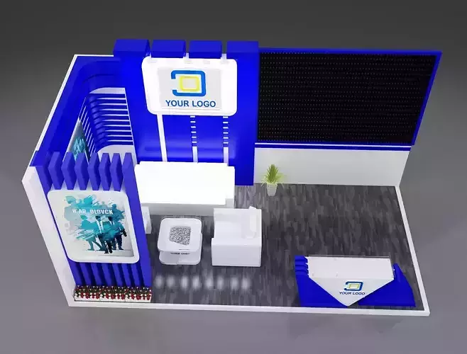  Booth Exhibition Stand a258b 3D model