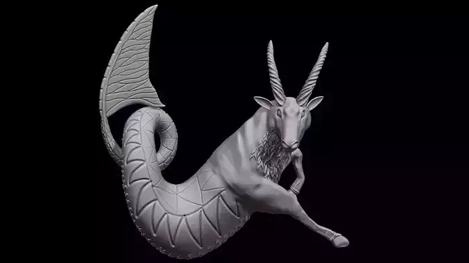 Capricorn Zodiac Mystical Goat Fish Combine Creature Sculpture