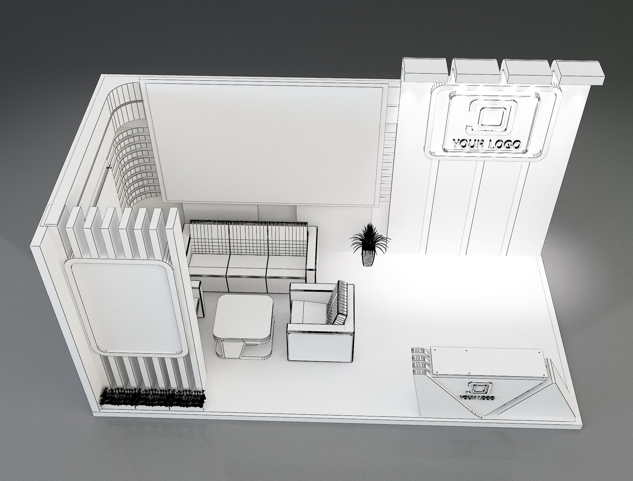  Booth Exhibition Stand a258c 3D model_9