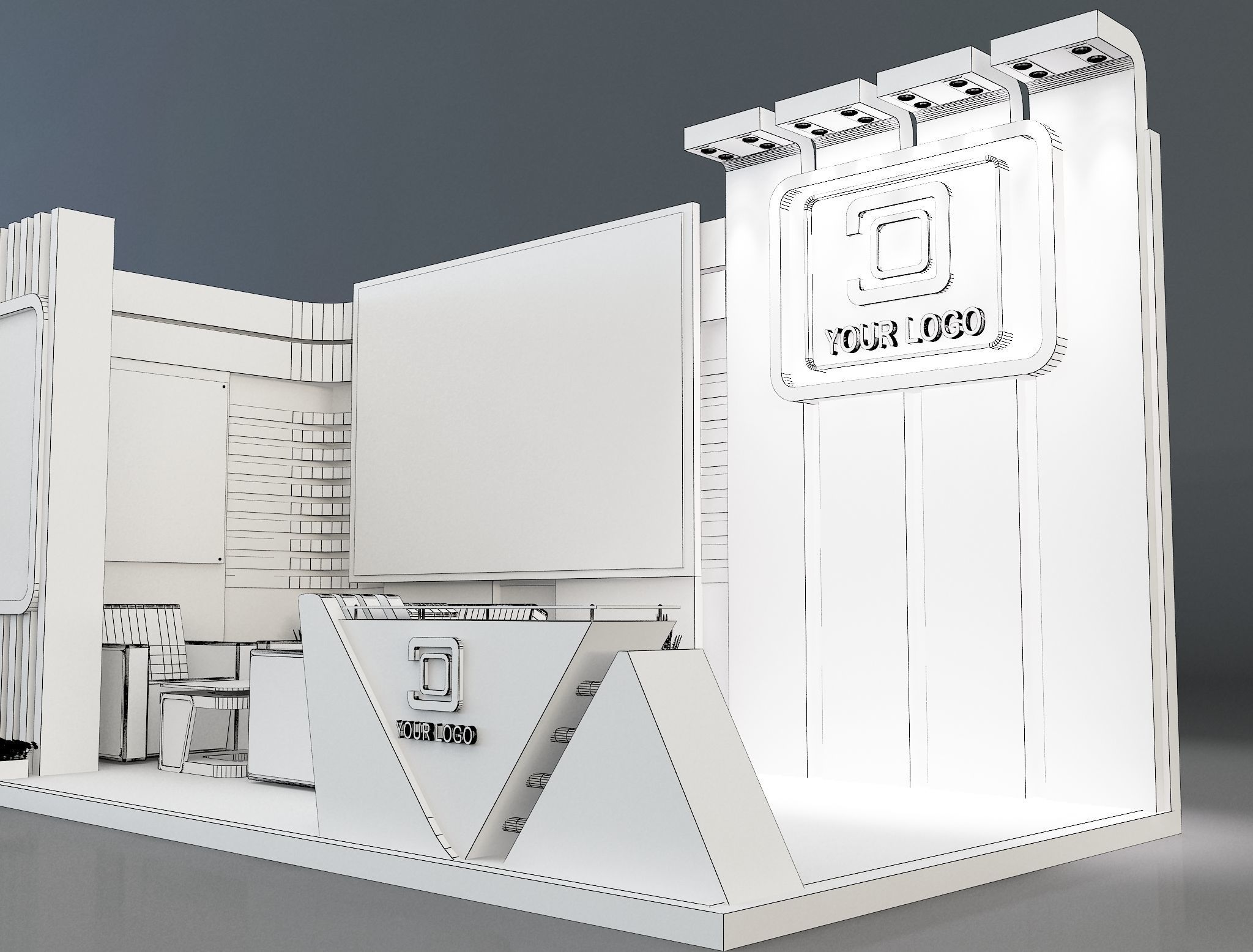  Booth Exhibition Stand a258c 3D model_7